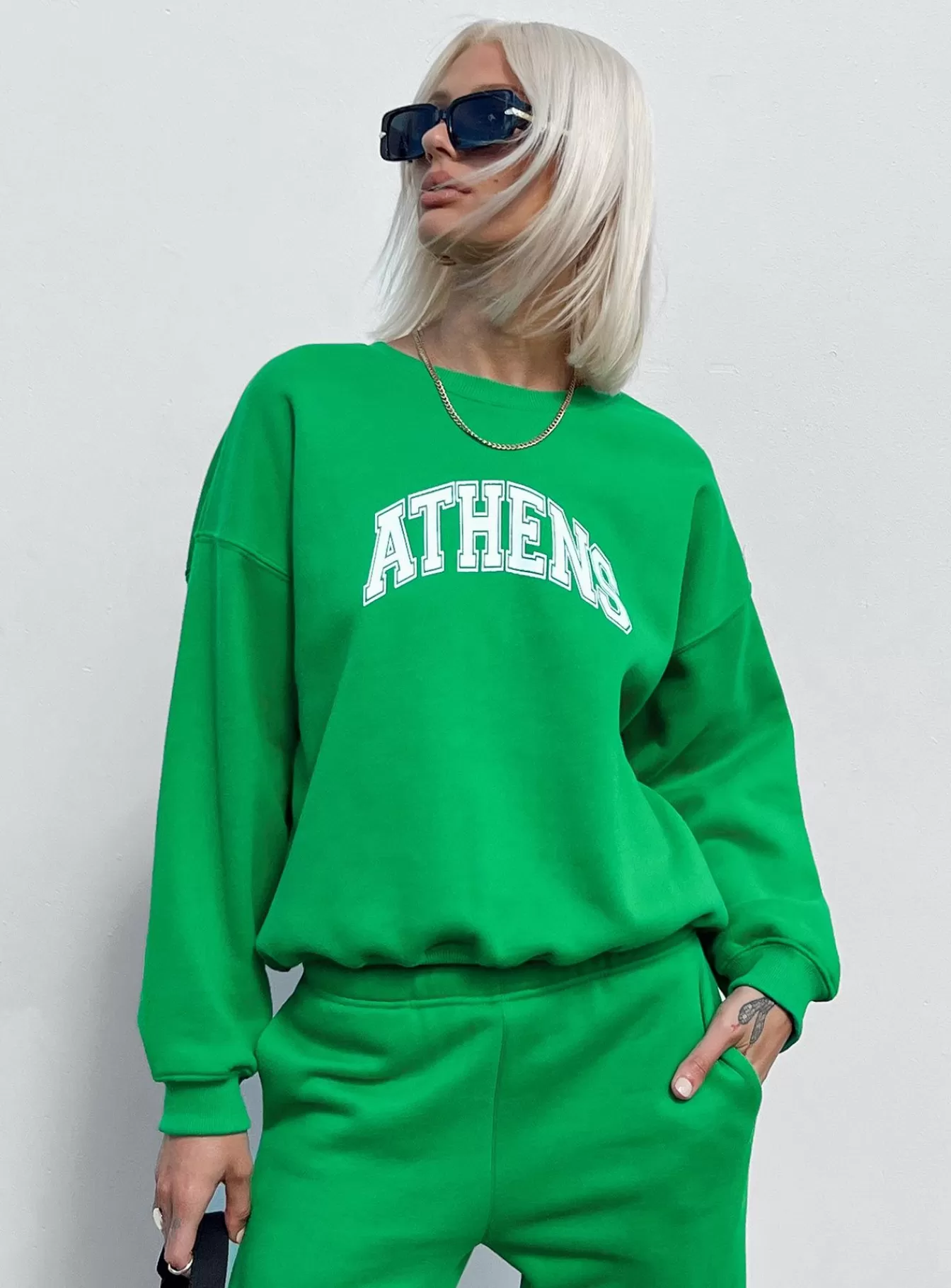 Princess Polly Sweatshirts & Hoodies | Athens Sweater Green