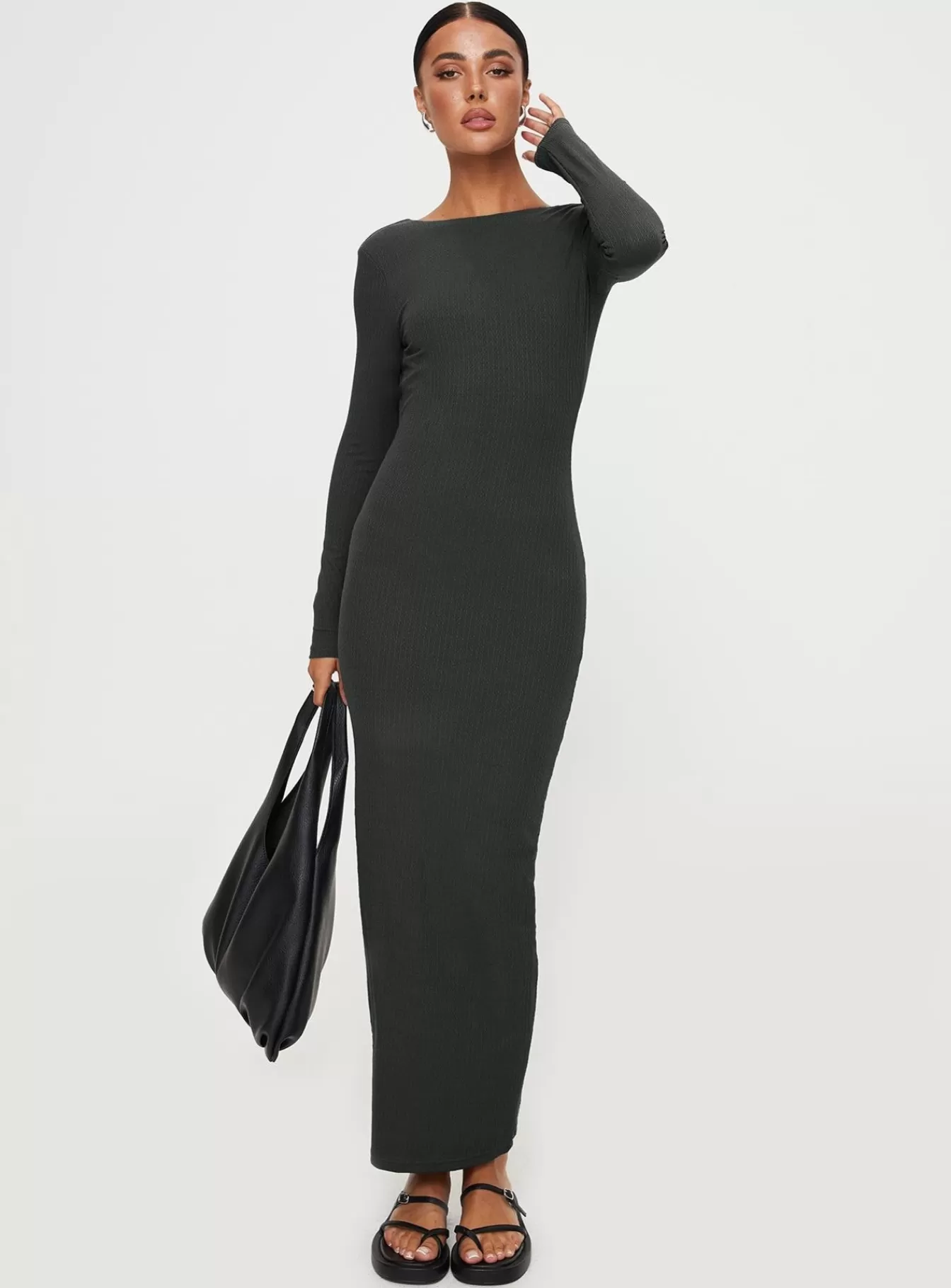 Princess Polly Maxi Dresses | Begala Long Sleeve Maxi Dress Slate