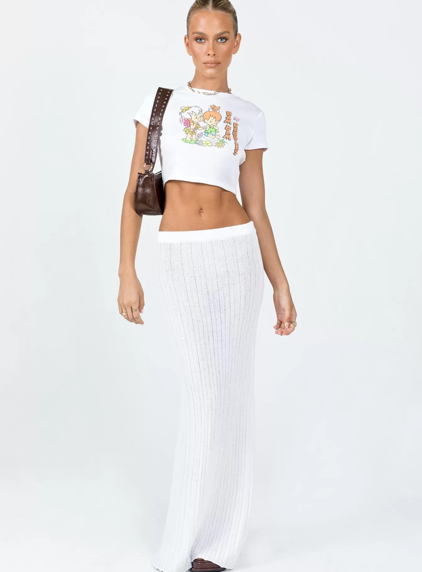 Princess Polly Skirts | Belle Knit Maxi Skirt White