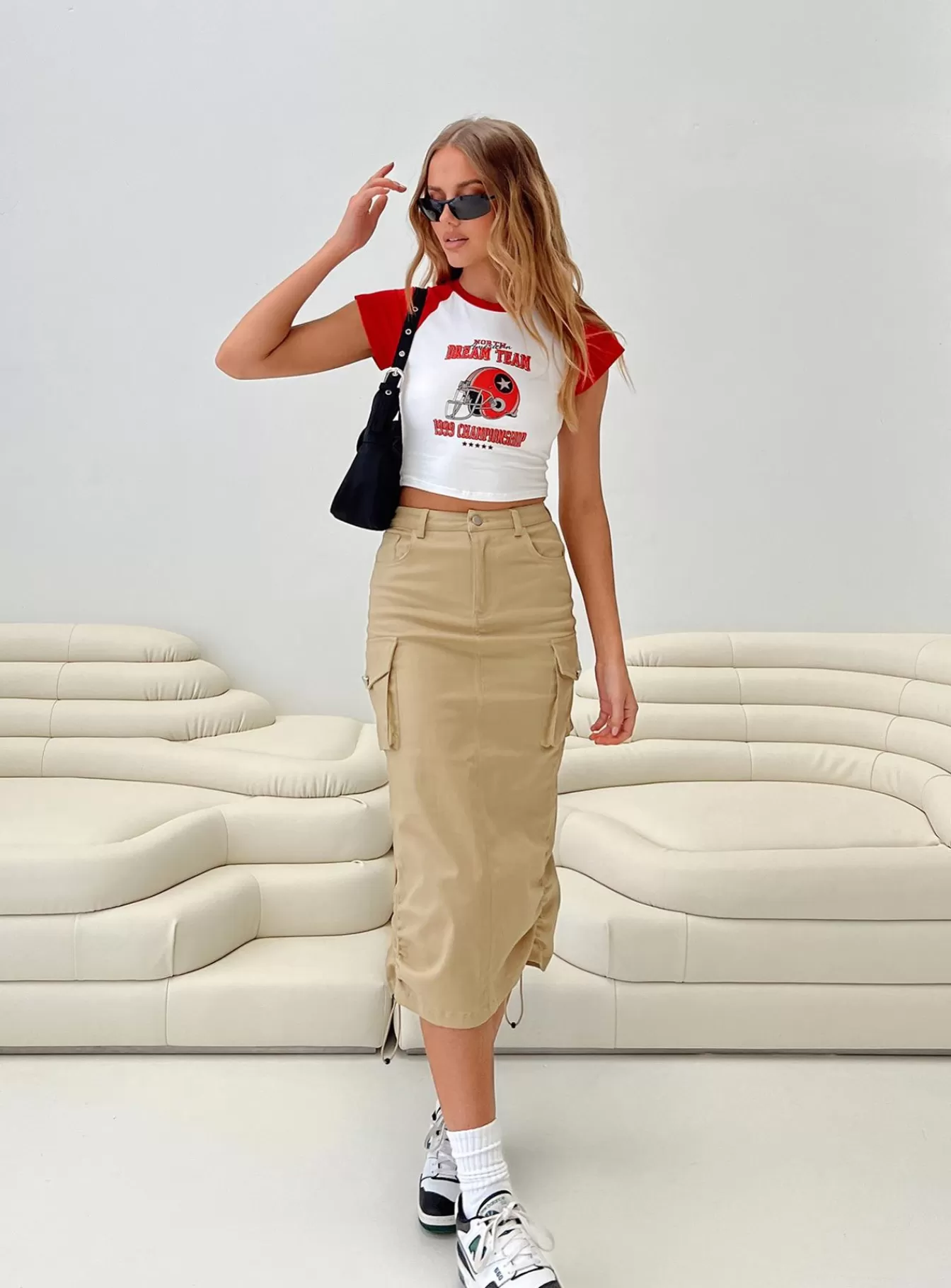 Princess Polly Skirts | Bellows Cargo Midi Skirt Beige