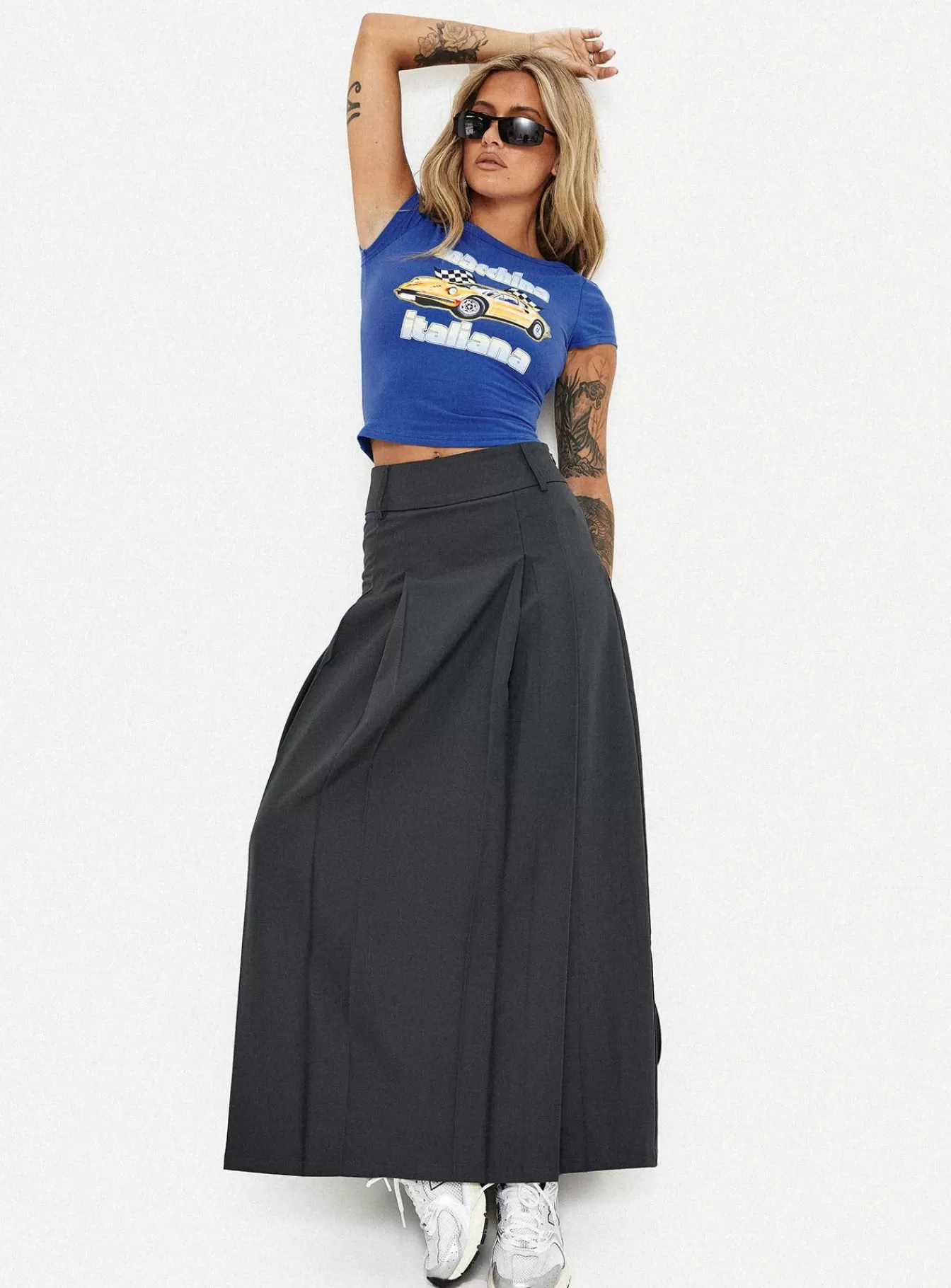 Princess Polly Skirts | Boss Girl Maxi Skirt Slate