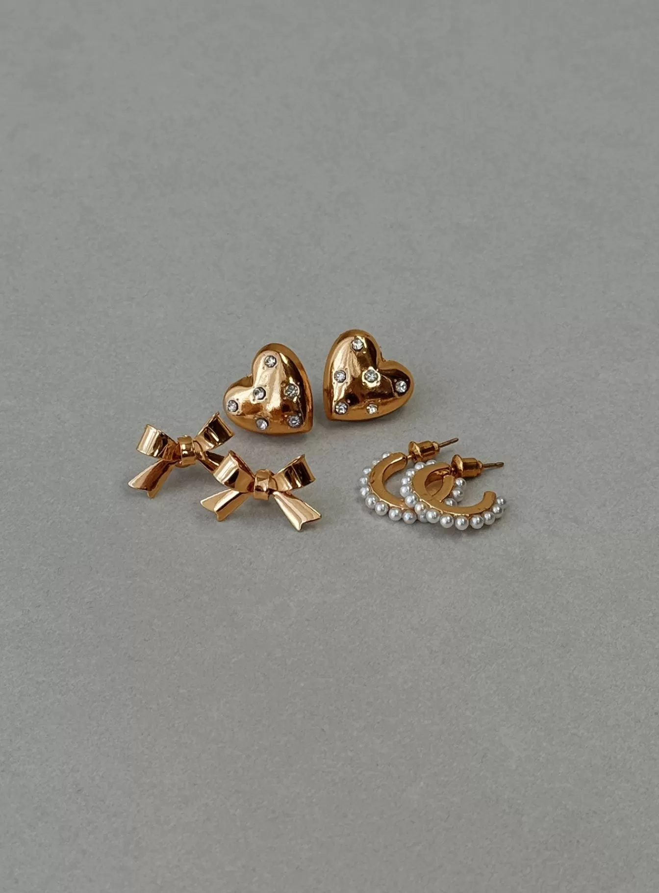 Princess Polly Lower Impact | Bows & Hearts Earring Pack Gold