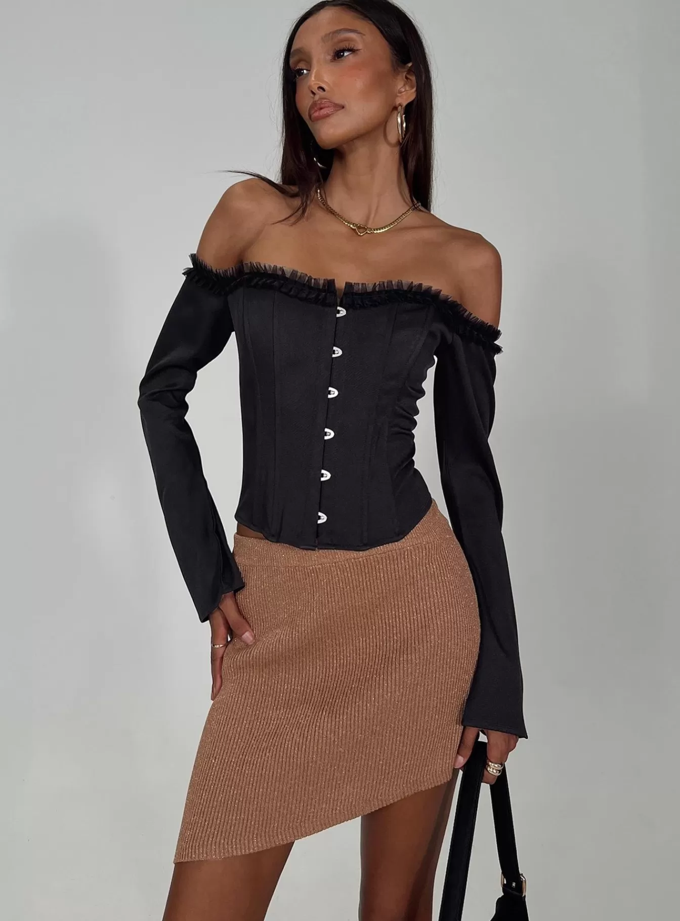 Princess Polly Skirts | Bronwen Asymmetrical Mini Skirt Brown