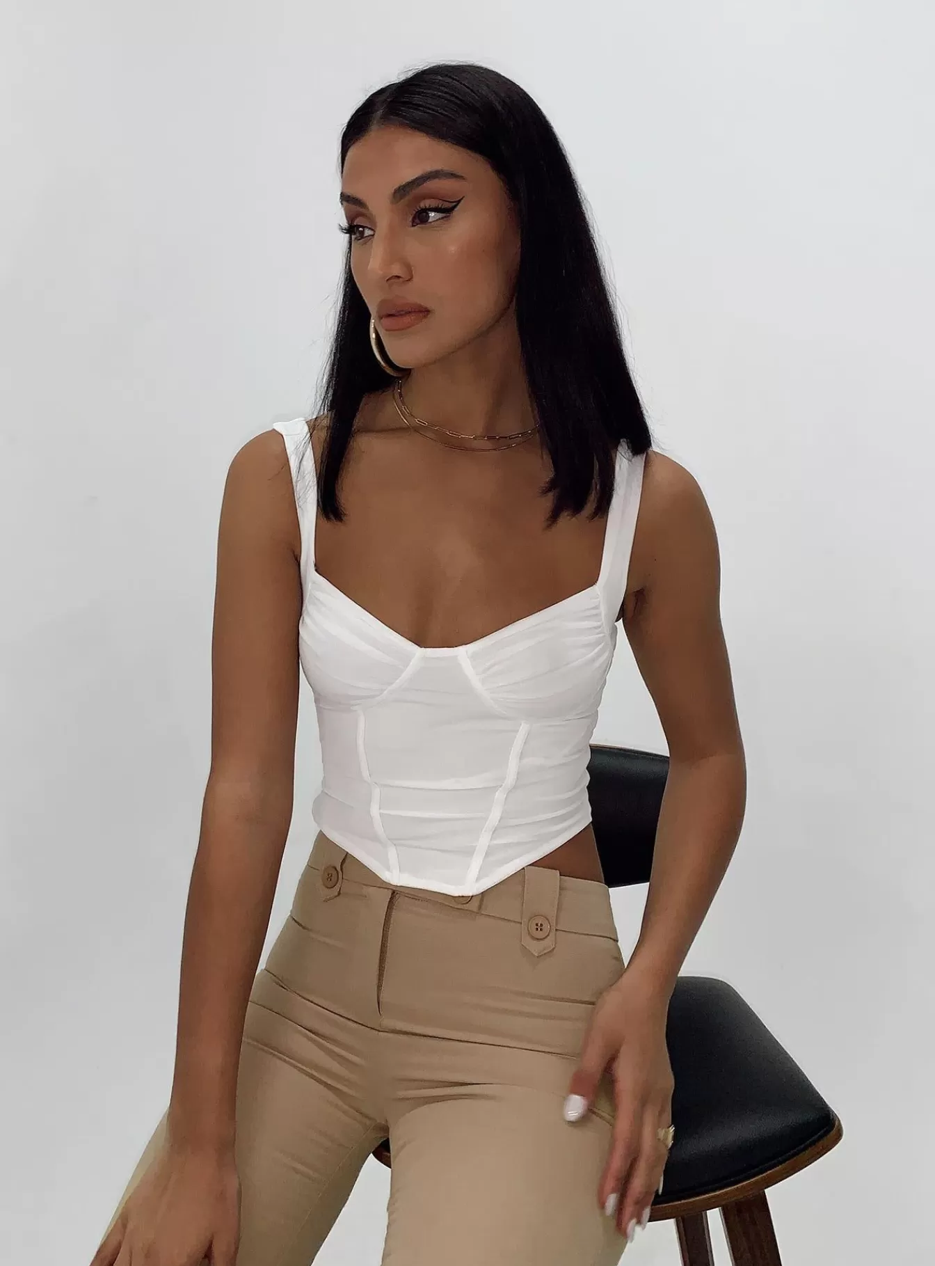 Princess Polly Crop Tops | Bruna Top Low Impact White