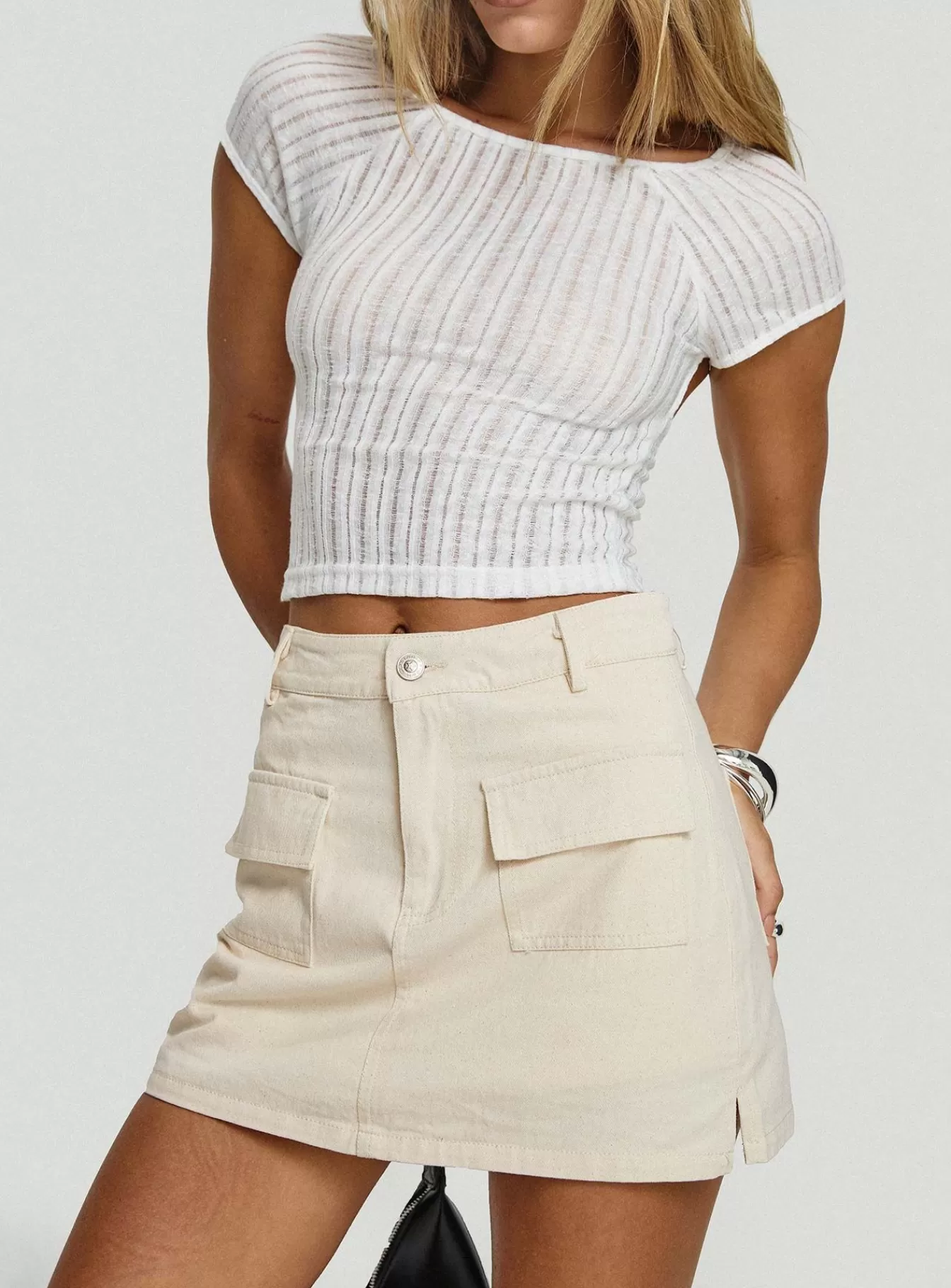 Princess Polly Mini Skirts | Cadern Skort Cream