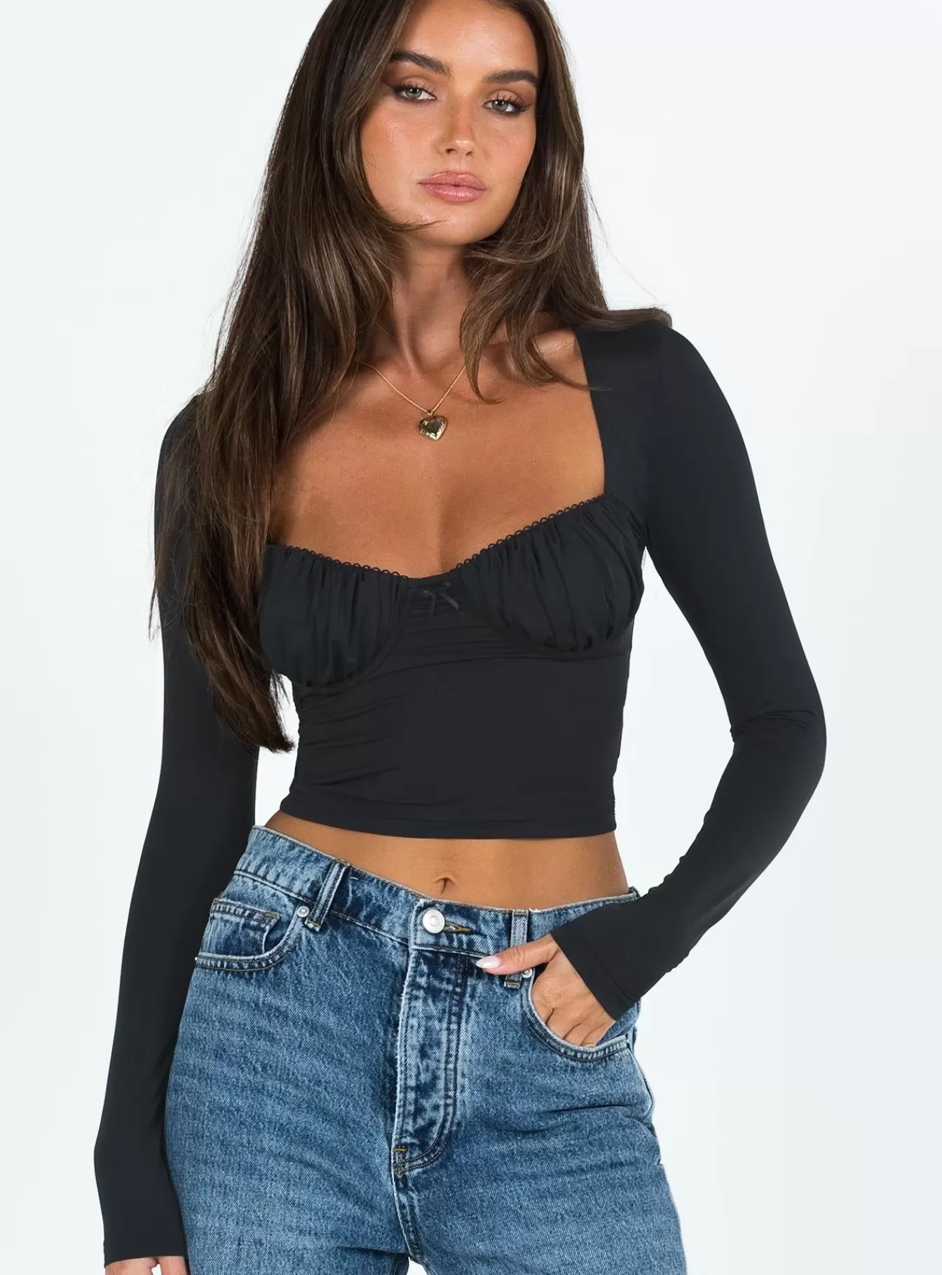 Princess Polly Casual Tops | Candyce Long Sleeve Top Black