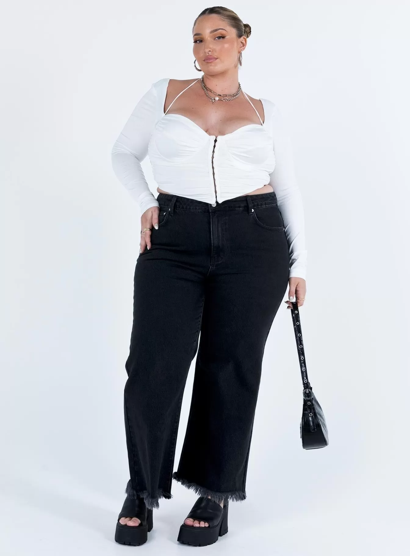 Princess Polly Jeans | Carey Denim Jeans Curve Black