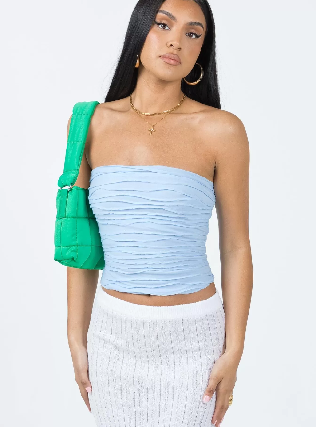 Princess Polly Spring Tops | Cecile Strapless Top Blue