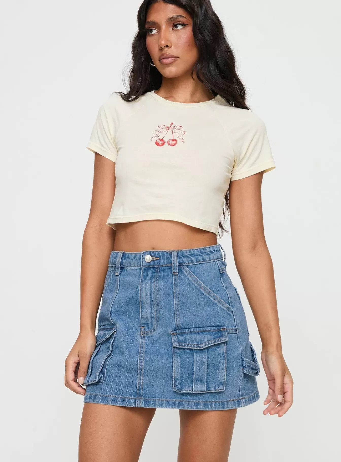 Princess Polly Skirts | Chillders Denim Mini Skirt Mid Wash