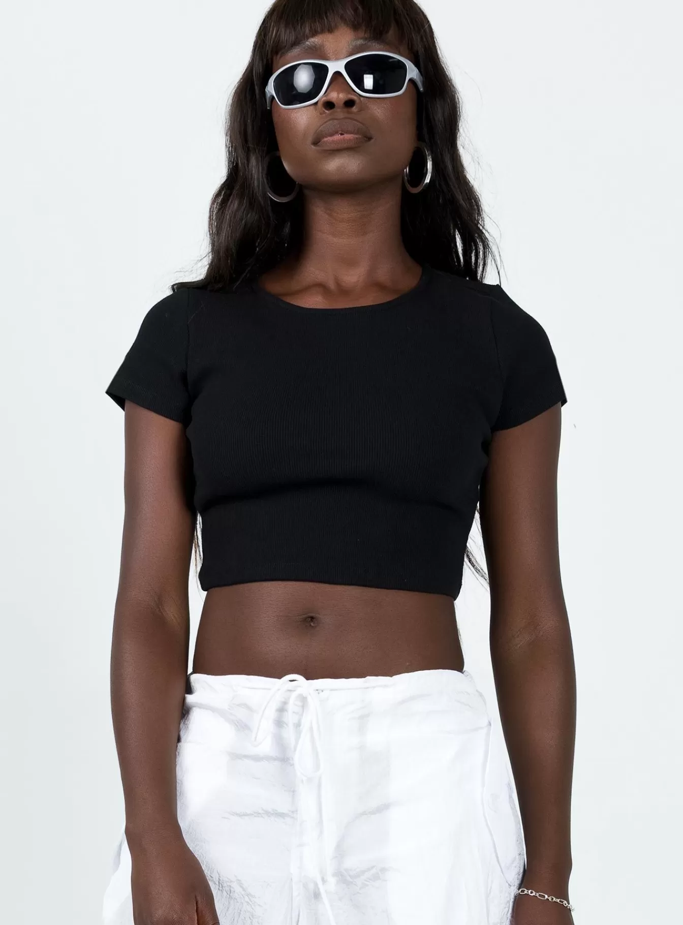 Princess Polly Casual Tops | Classic Crop Tee Black