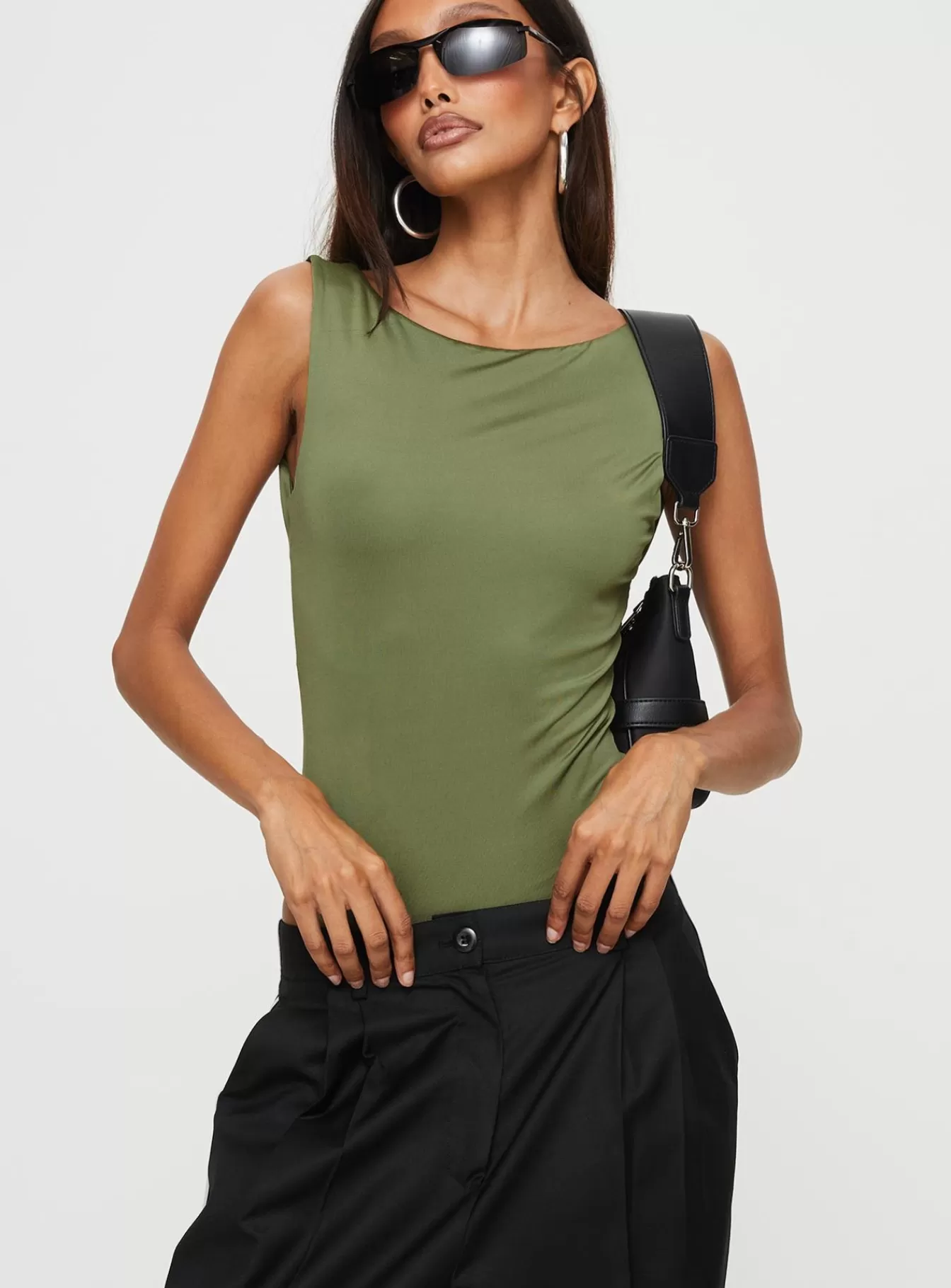 Princess Polly Casual Tops | Coomba Backless Bodysuit Green