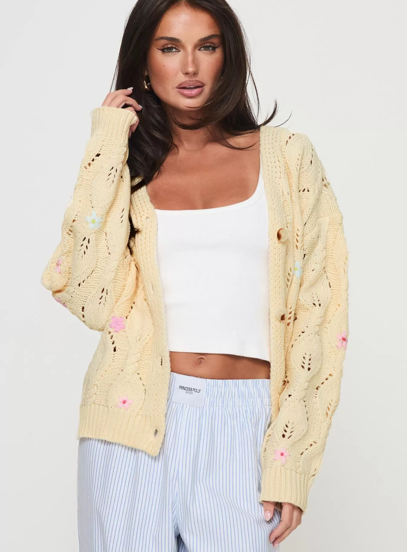 Princess Polly Knitted Sweaters | Daffodil Cardigan Cream