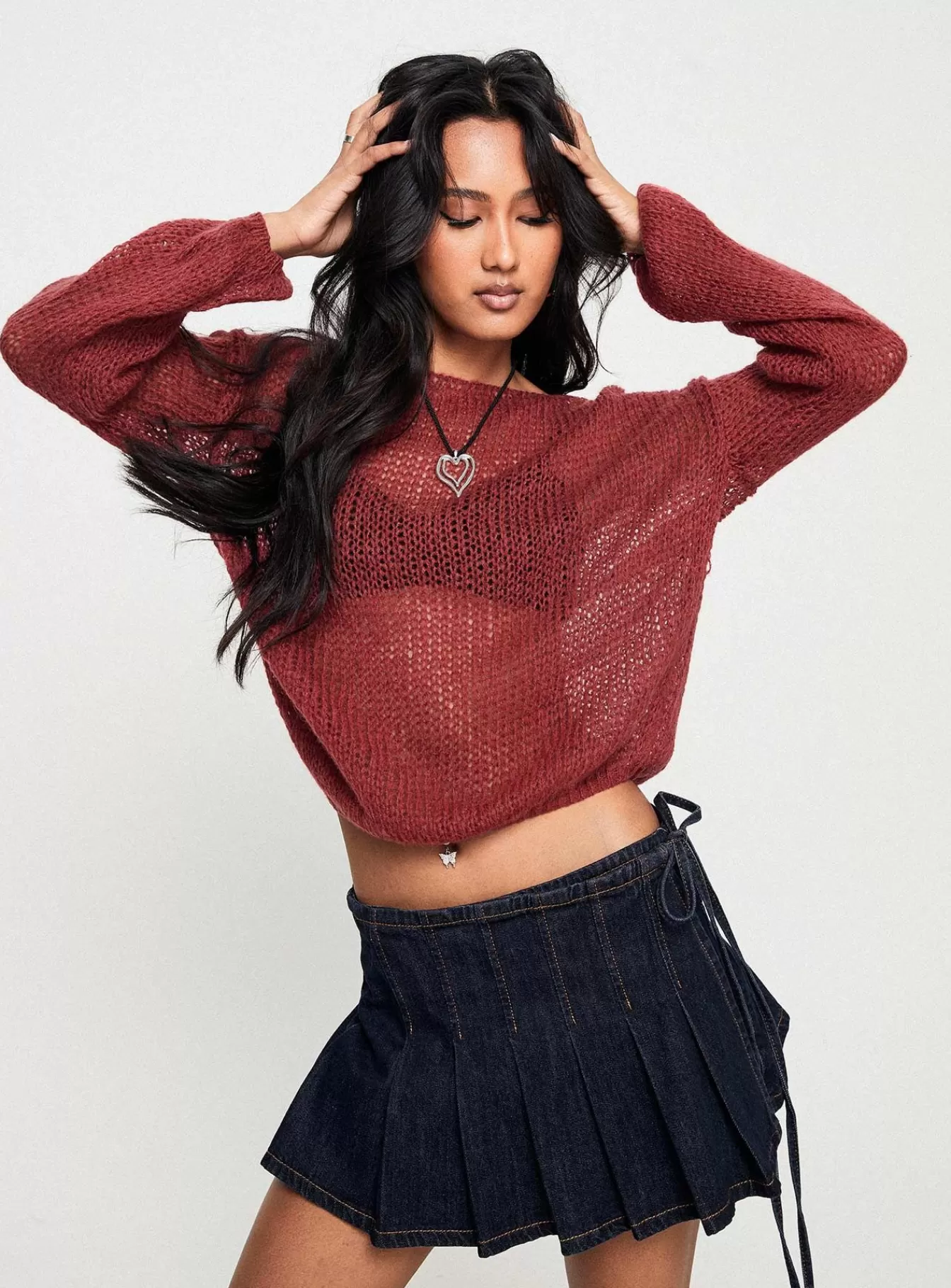 Princess Polly Knitted Sweaters | Daja Knit Sweater Burgundy