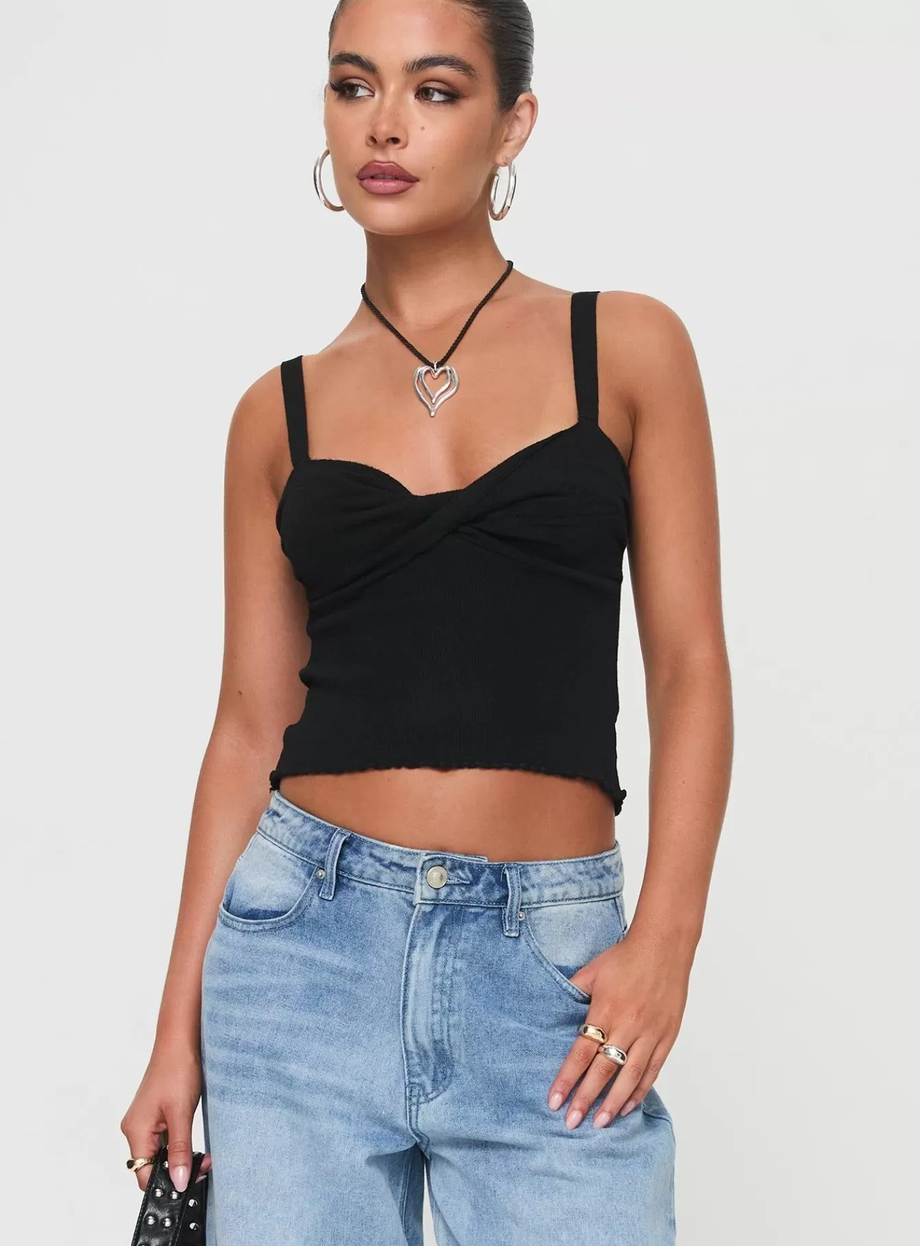 Princess Polly Casual Tops | Dalma Twist Top Black