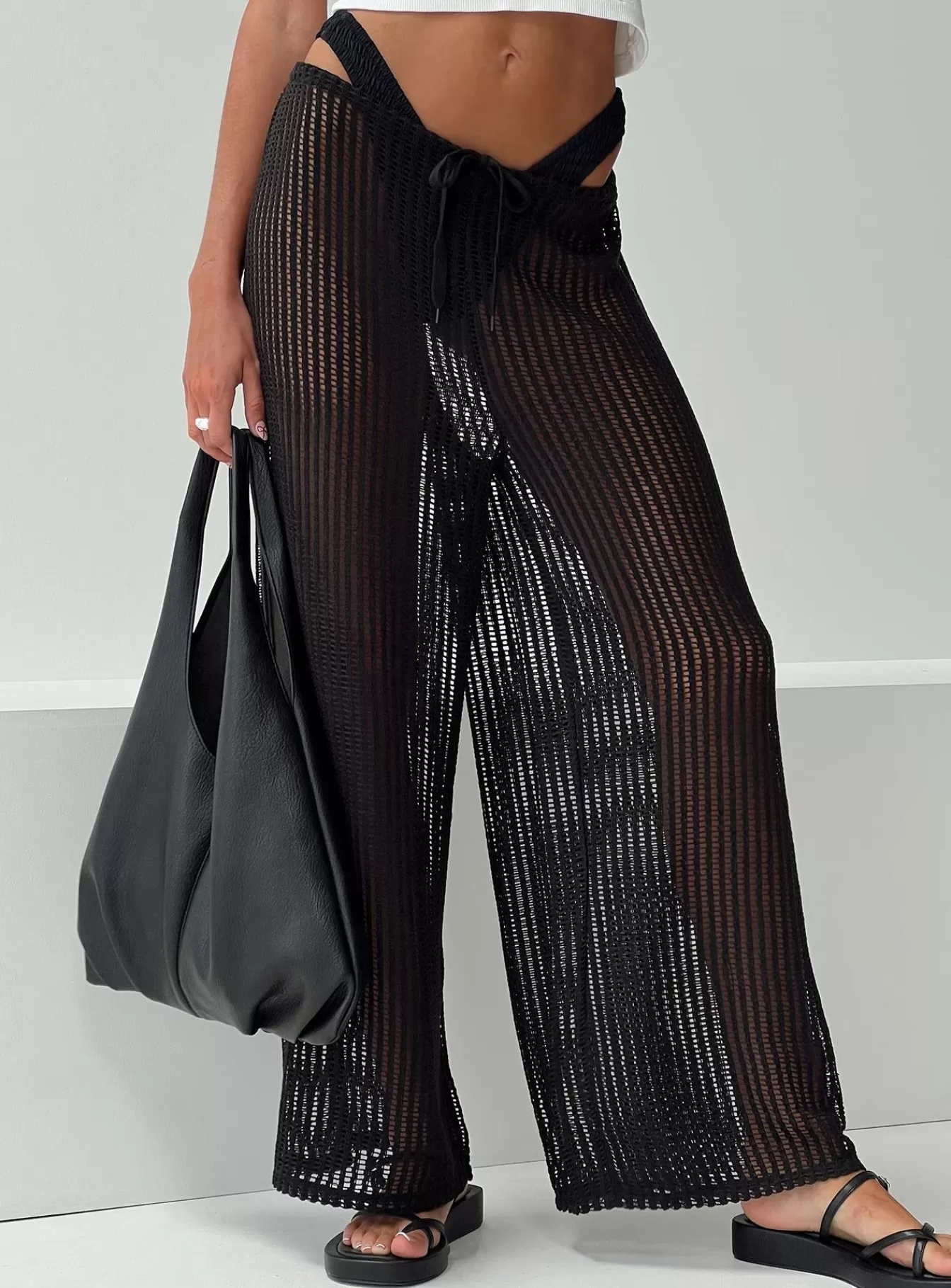 Princess Polly Pants | Darcie Knit Pants Black