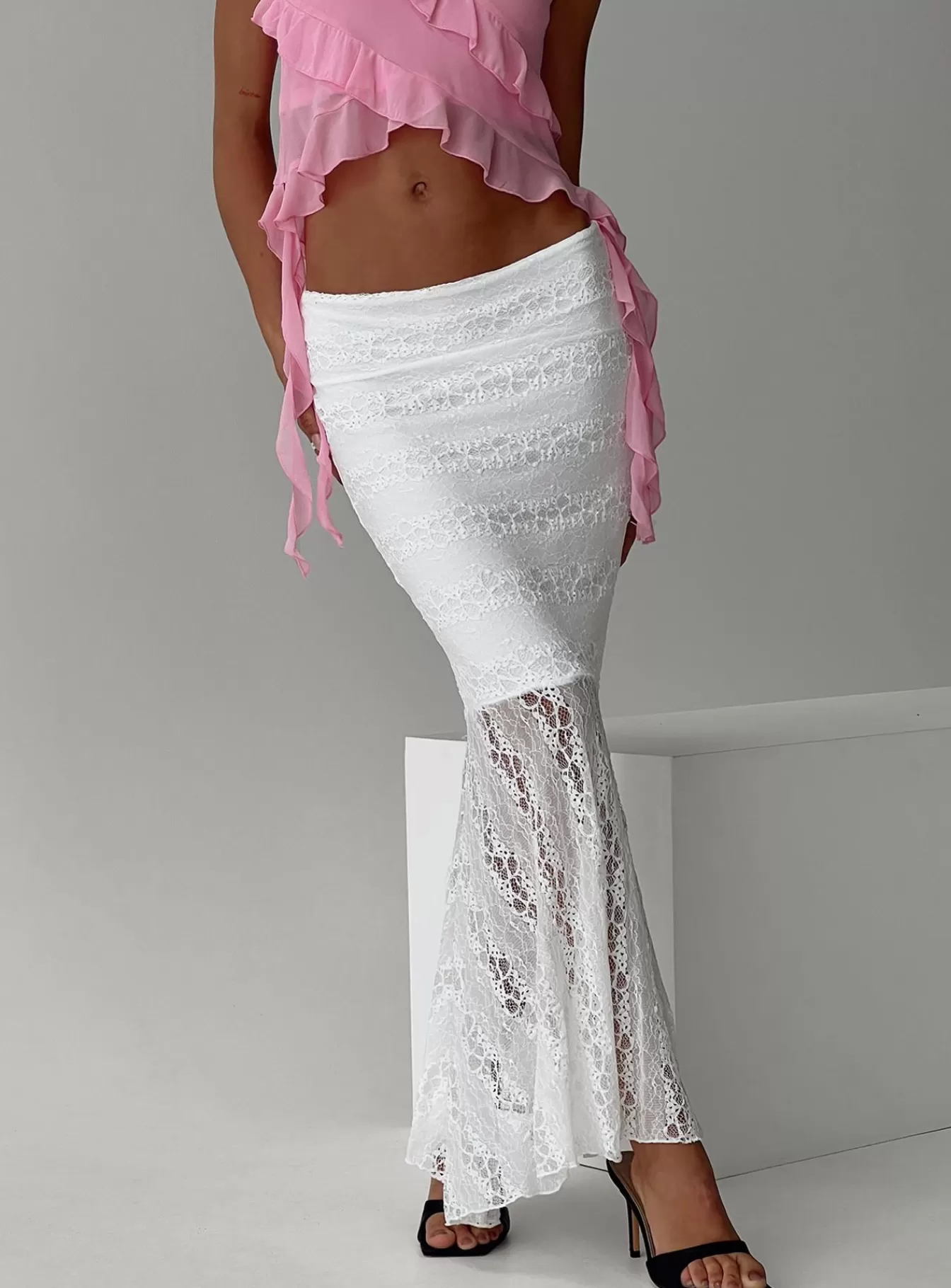 Princess Polly Skirts | Date Night Maxi Skirt White