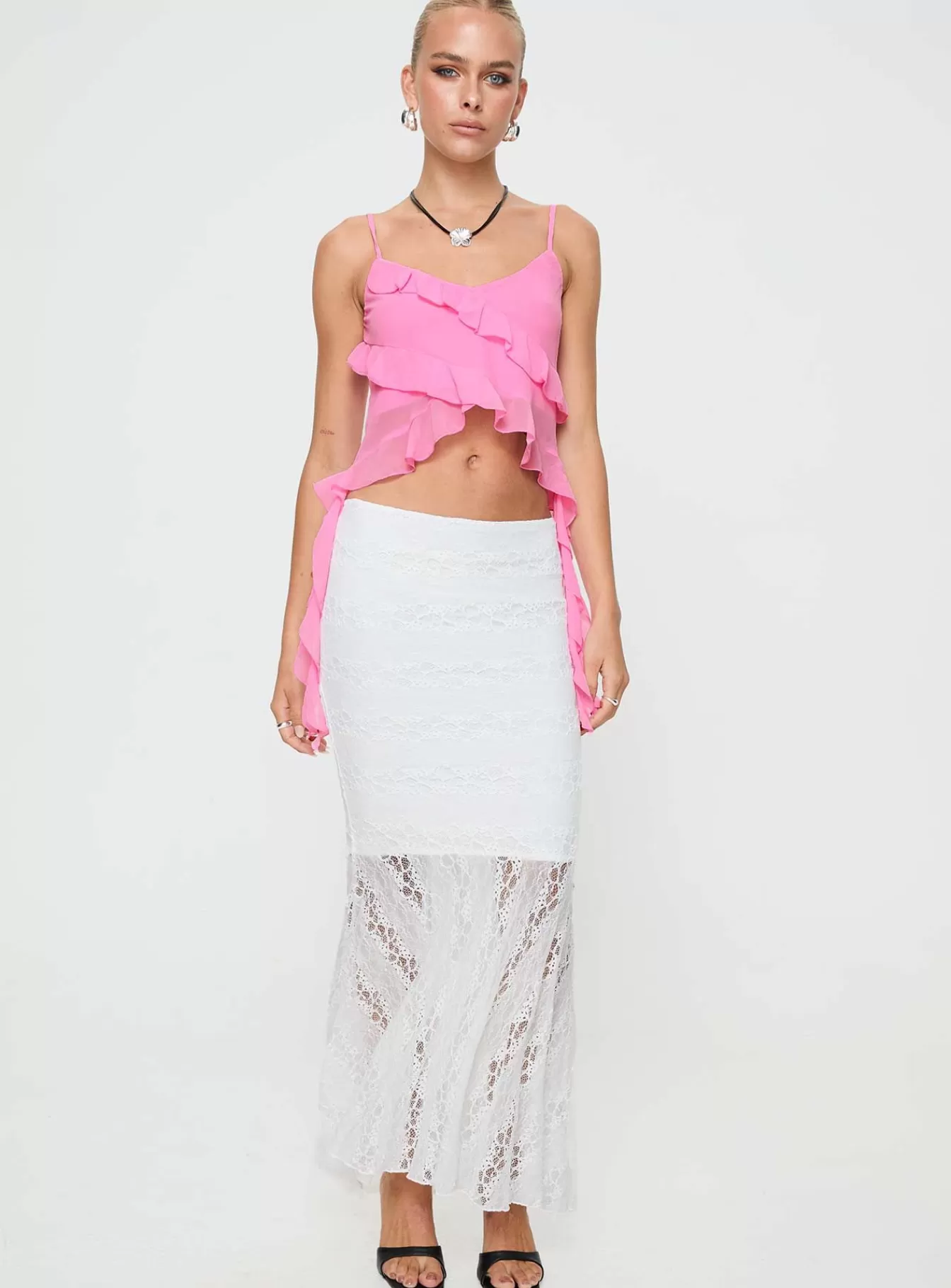 Princess Polly Skirts | Date Night Maxi Skirt White