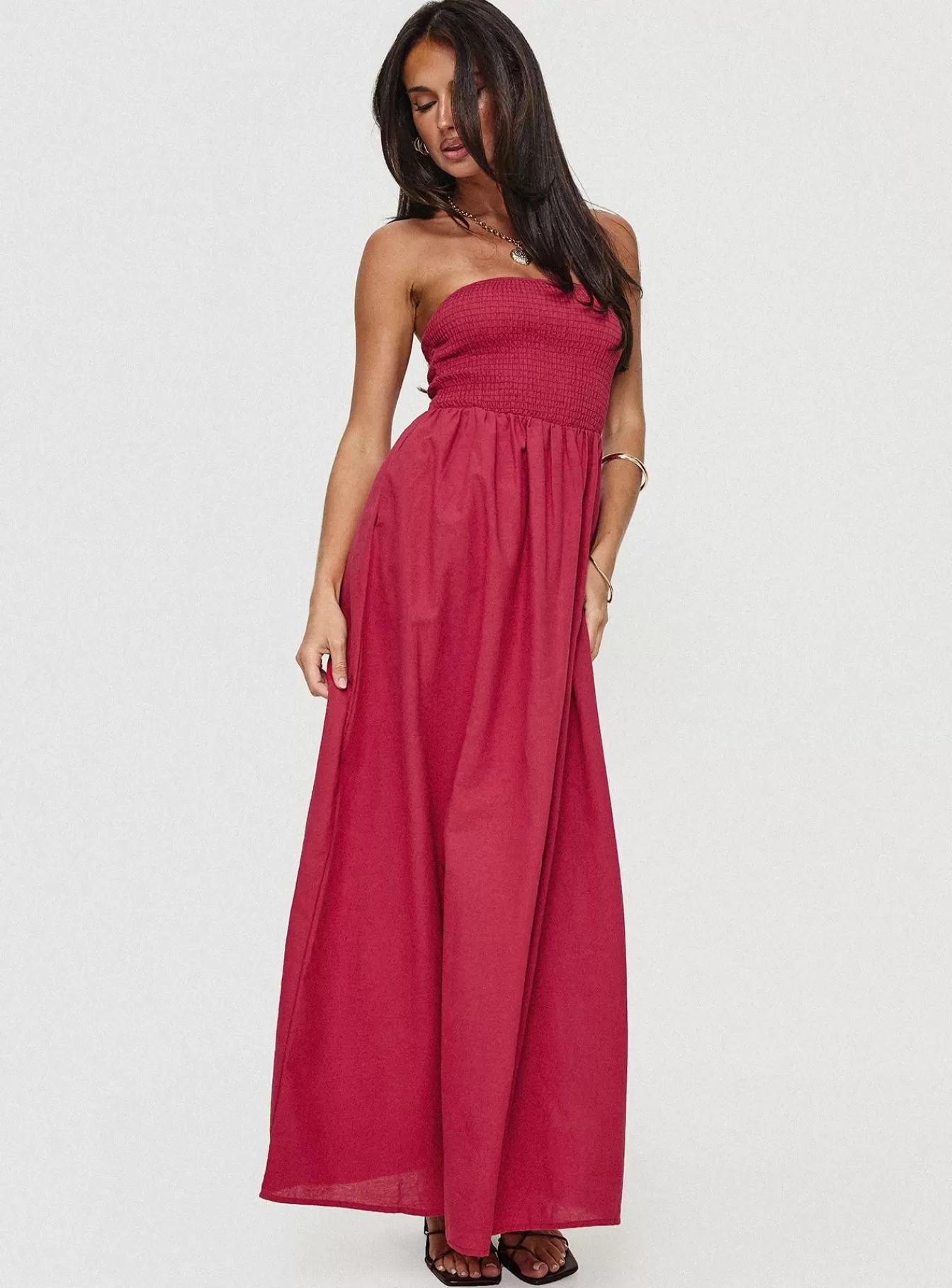 Princess Polly Maxi Dresses | Dayona Strapless Maxi Dress Red