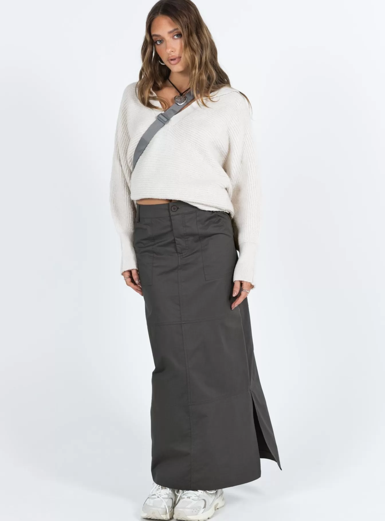 Princess Polly Skirts | Devine Cargo Maxi Skirt Slate