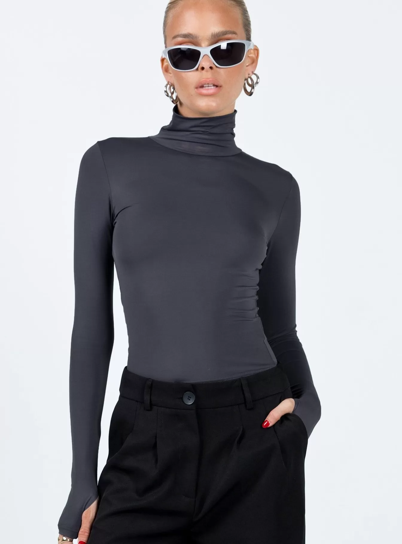 Princess Polly Long Sleeve Tops | Elysium Long Sleeve Turtleneck Top Grey