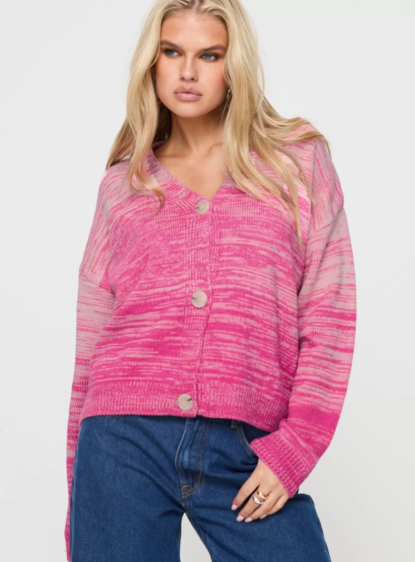 Princess Polly Knitted Sweaters | Emikio Cardigan Ombre Pink