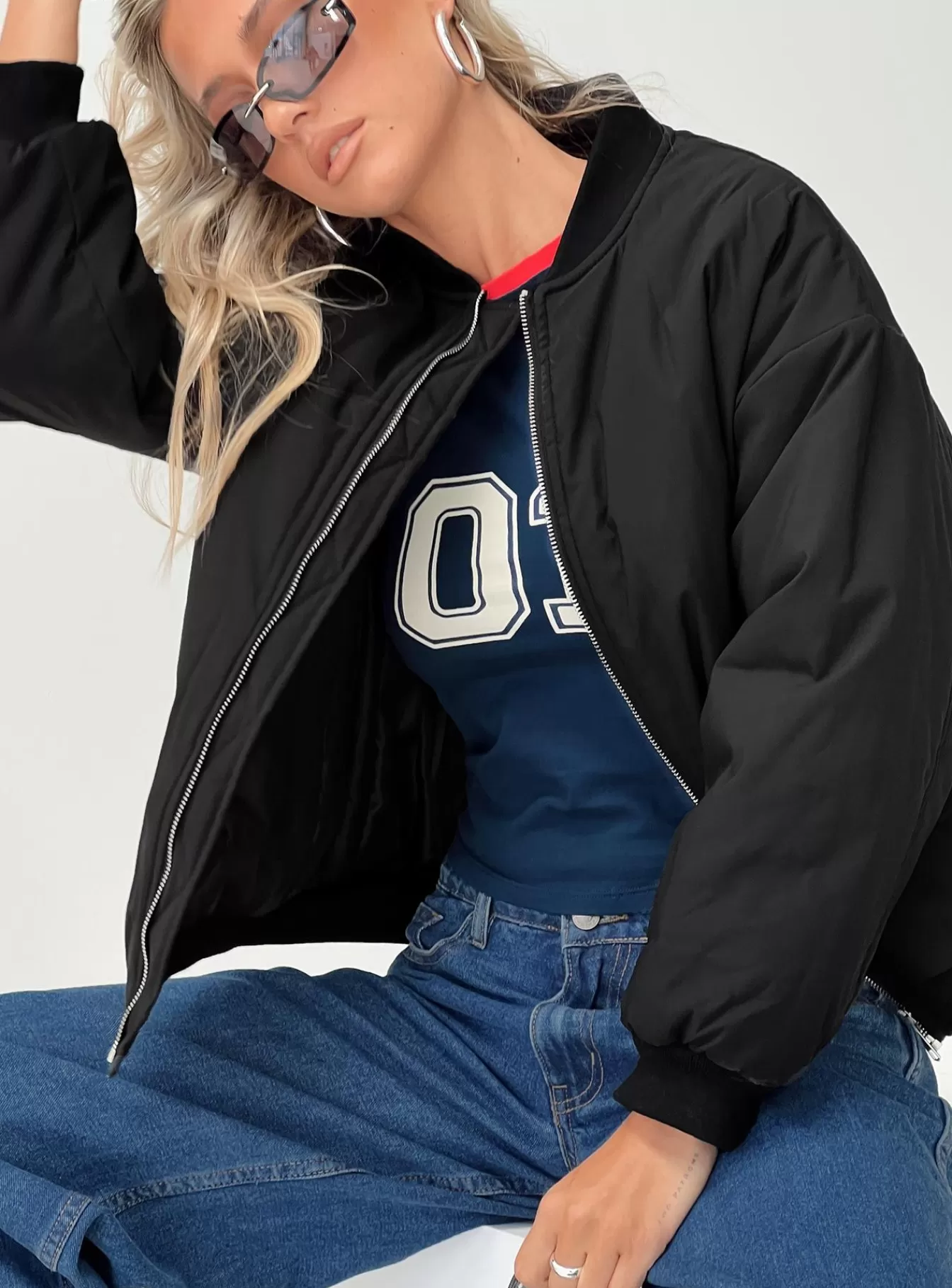 Princess Polly Puffer Jackets | Formations Bomber Jacket Black