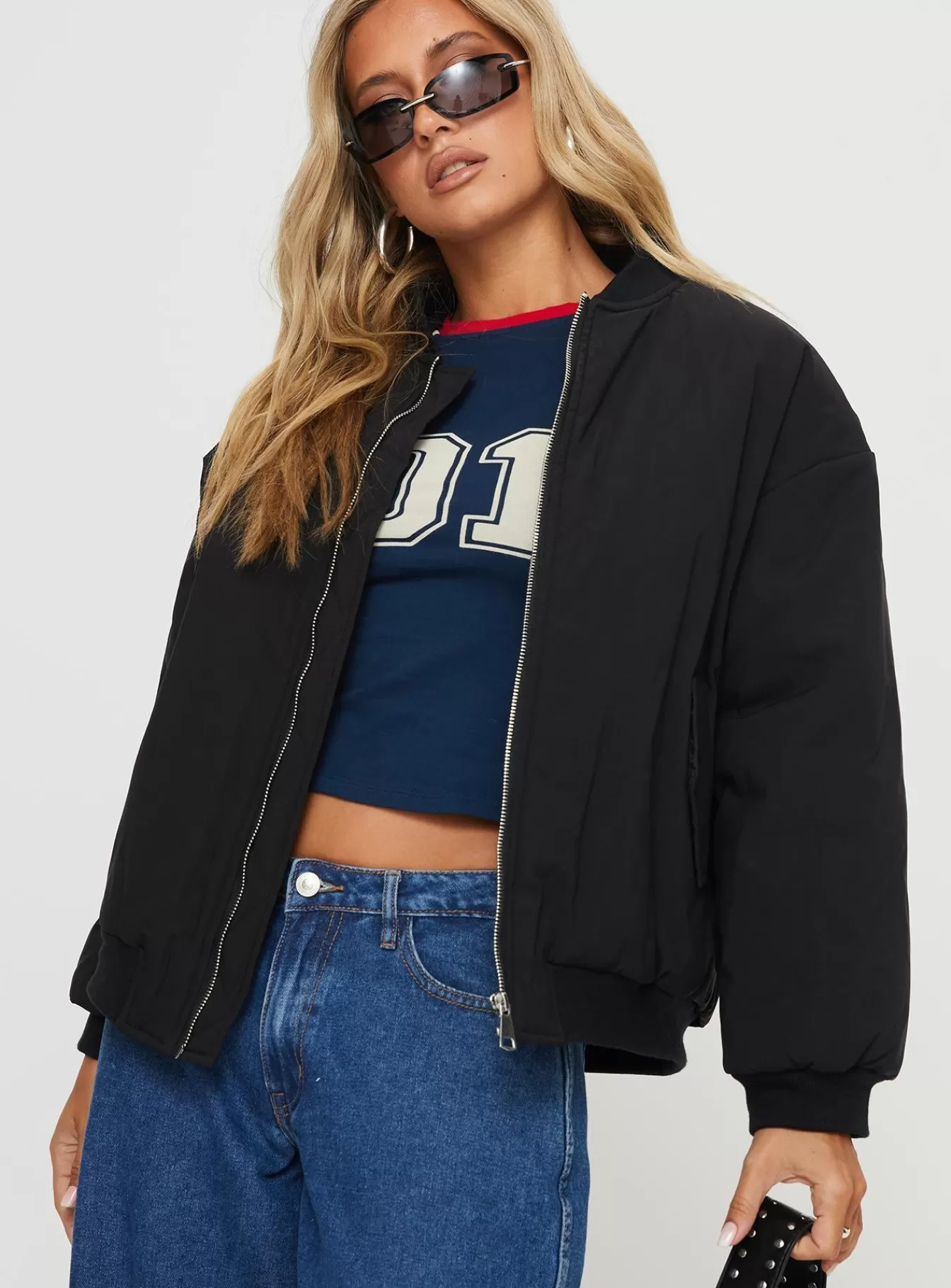 Princess Polly Puffer Jackets | Formations Bomber Jacket Black