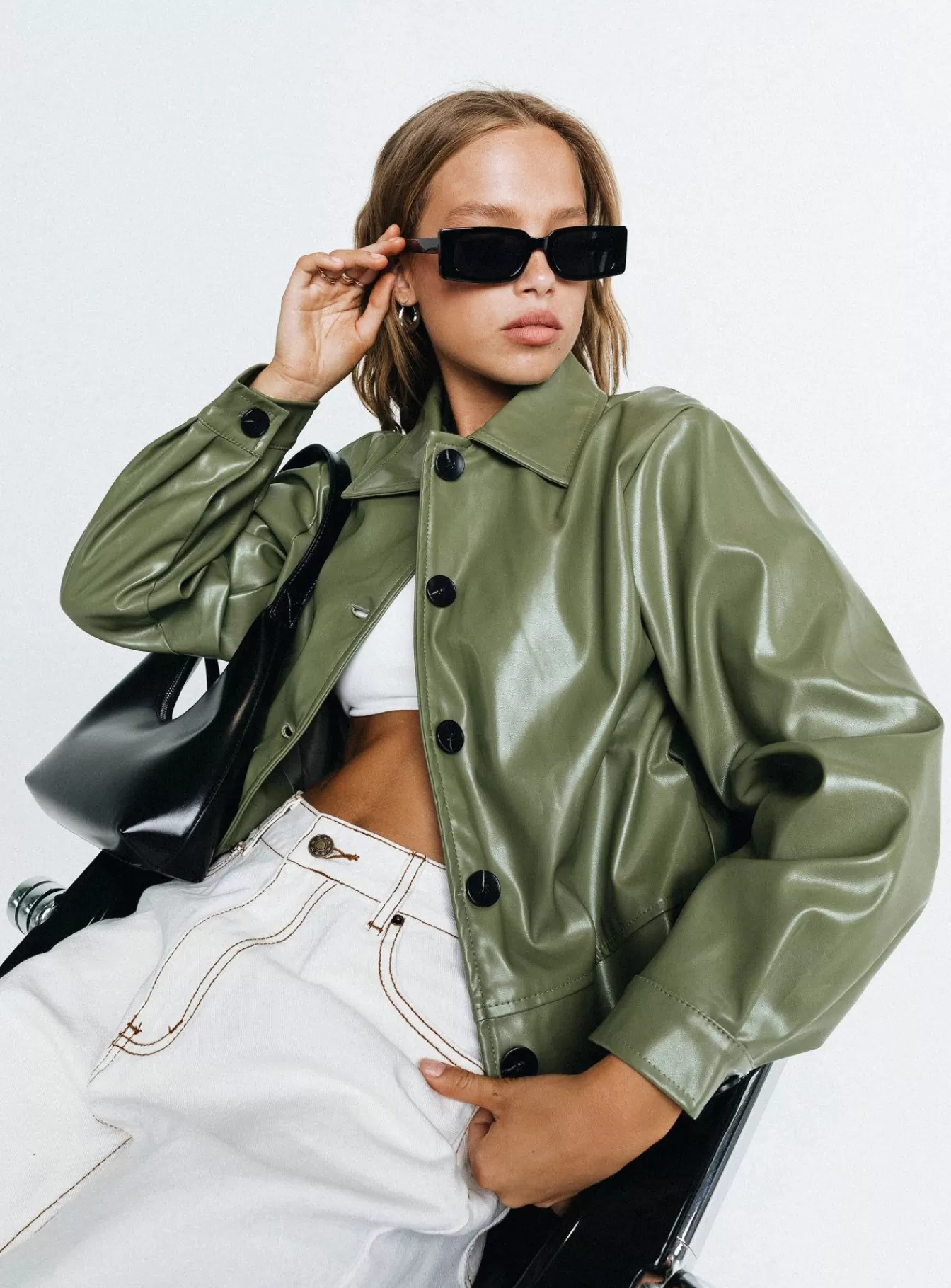 Princess Polly Leather Jackets | Hambleton Jacket Green