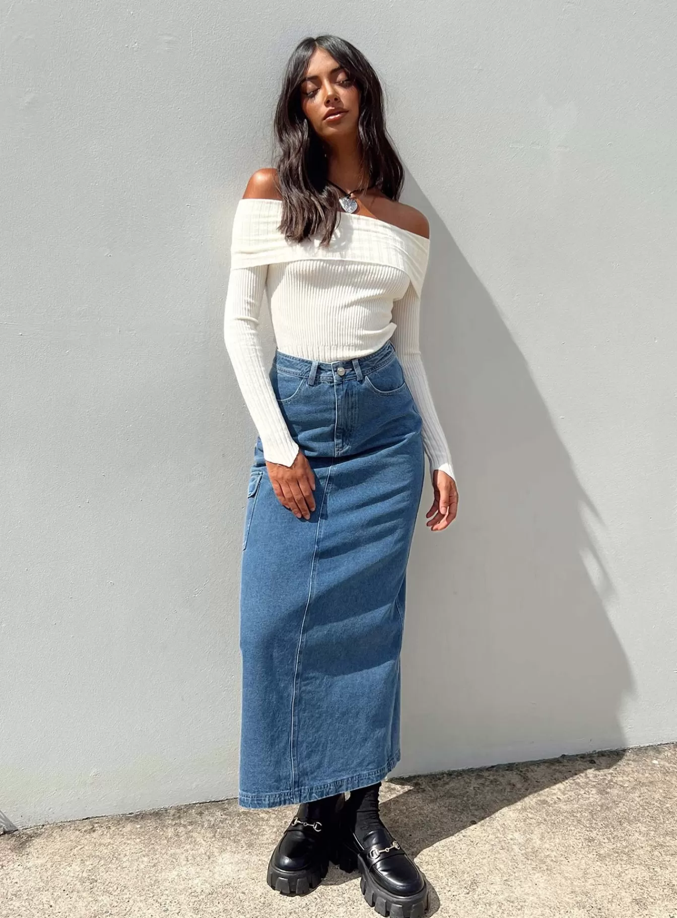 Princess Polly Skirts | Harben Maxi Skirt Denim