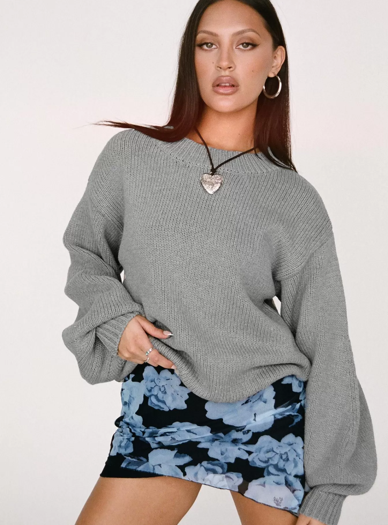 Princess Polly Knitted Sweaters | Harmony Knit Sweater Grey