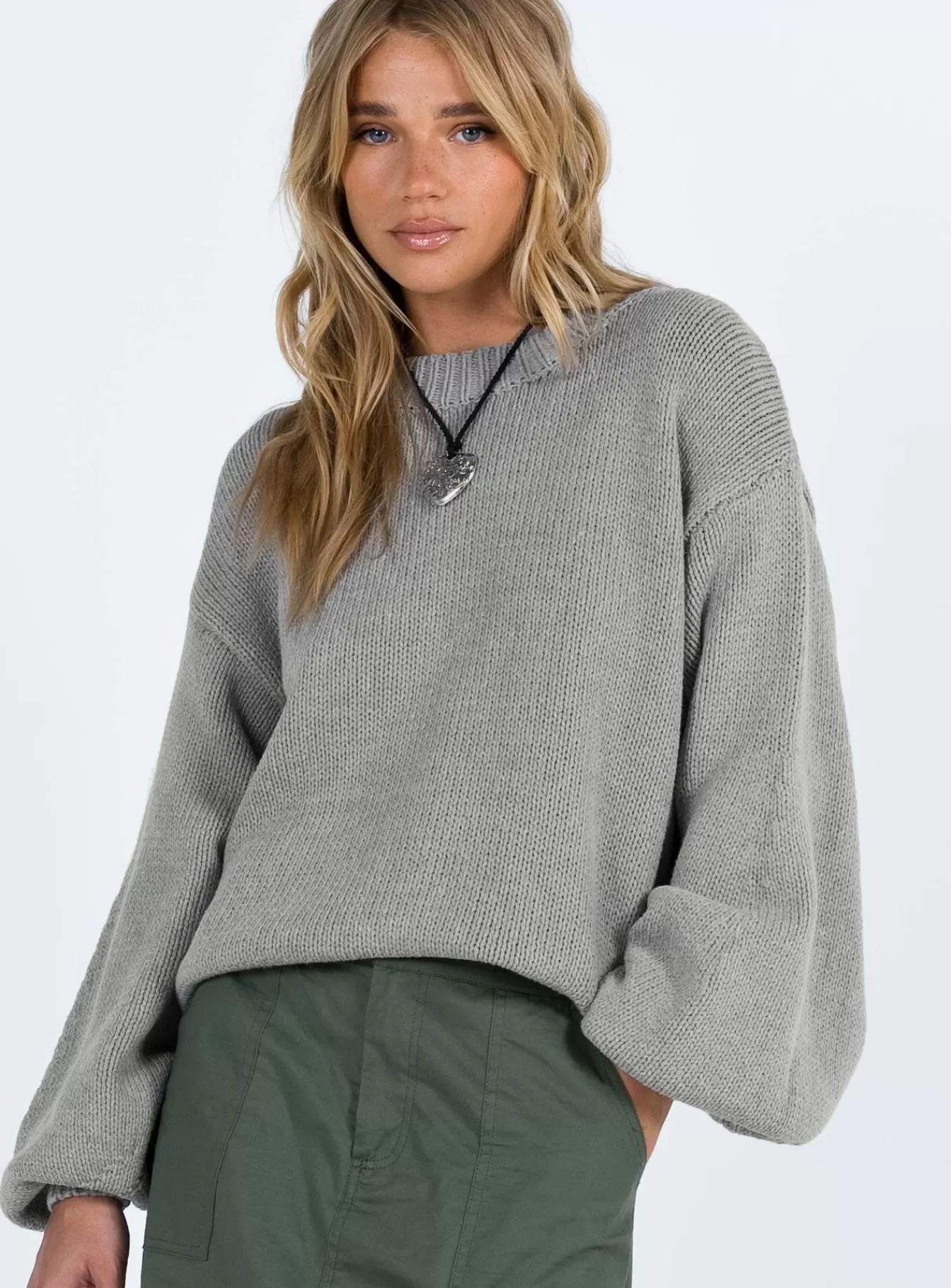 Princess Polly Knitted Sweaters | Harmony Knit Sweater Grey