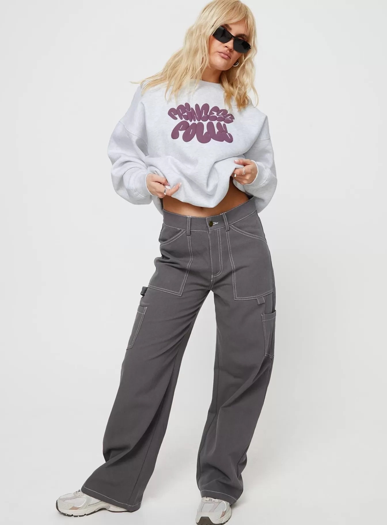 Princess Polly Jeans | Hellier Cargo Pant Slate