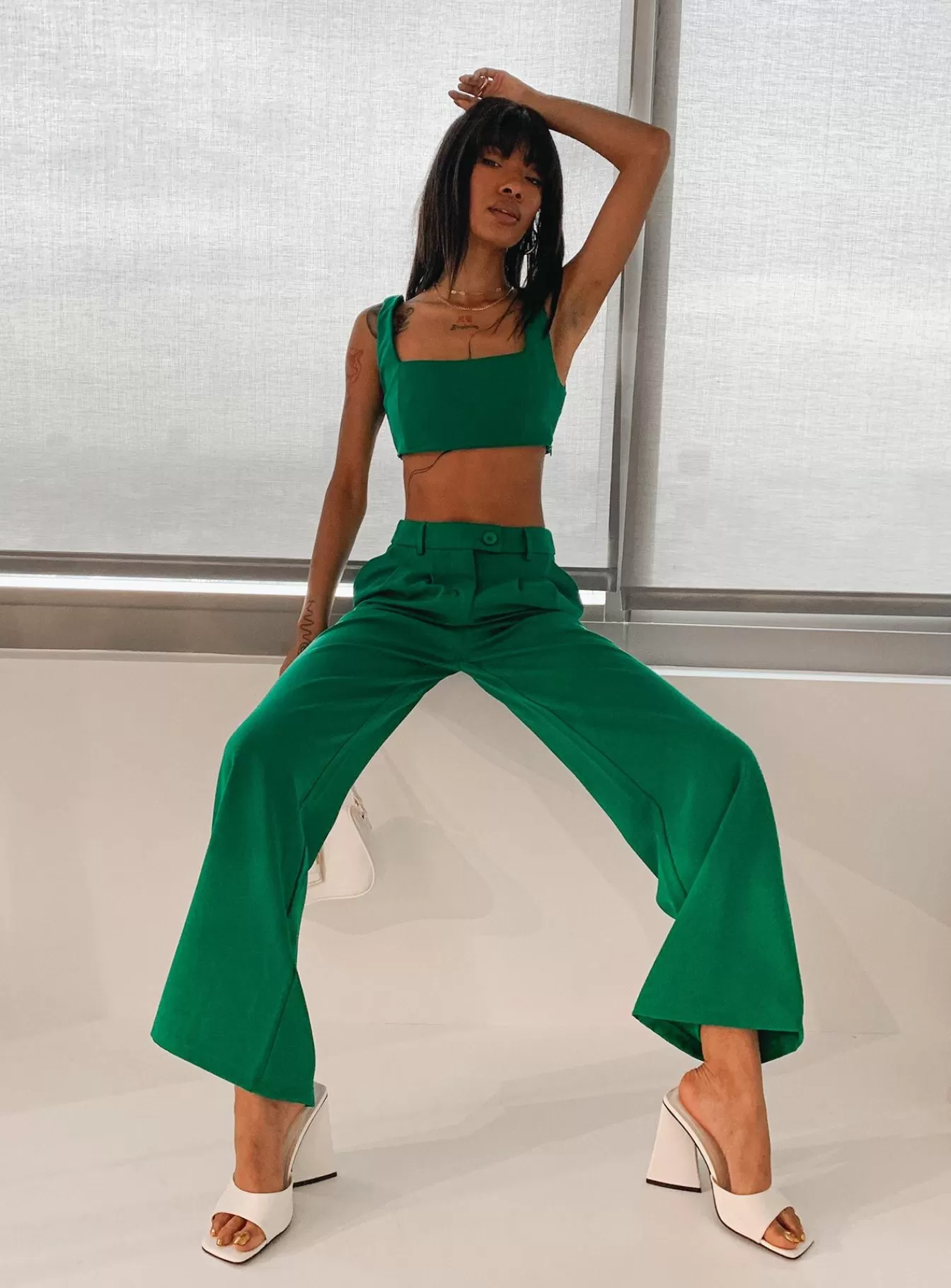 Princess Polly Crop Tops | Huxley Set Green