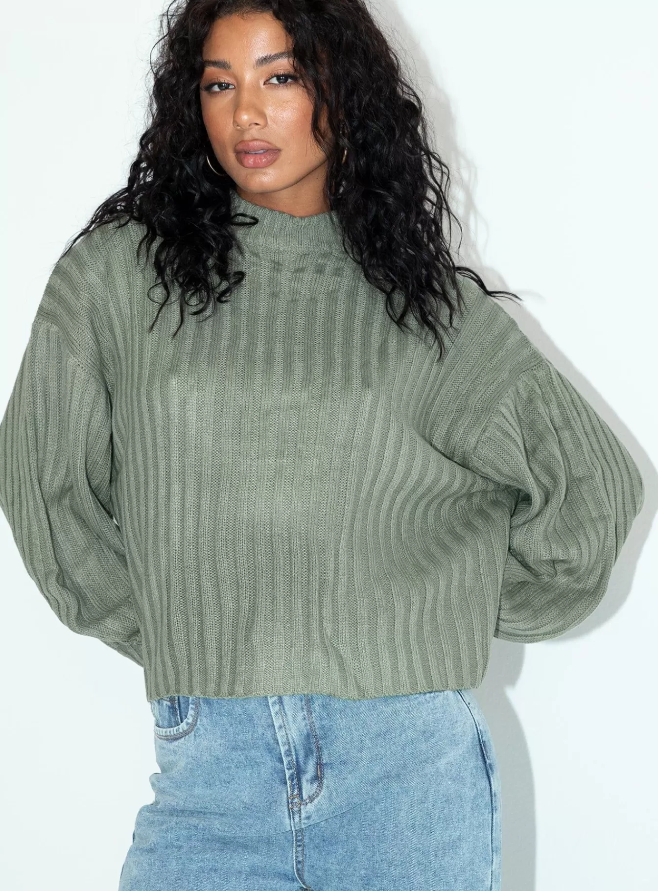 Princess Polly Knitted Sweaters | Innerbloom Oversized Sweater Dark Green