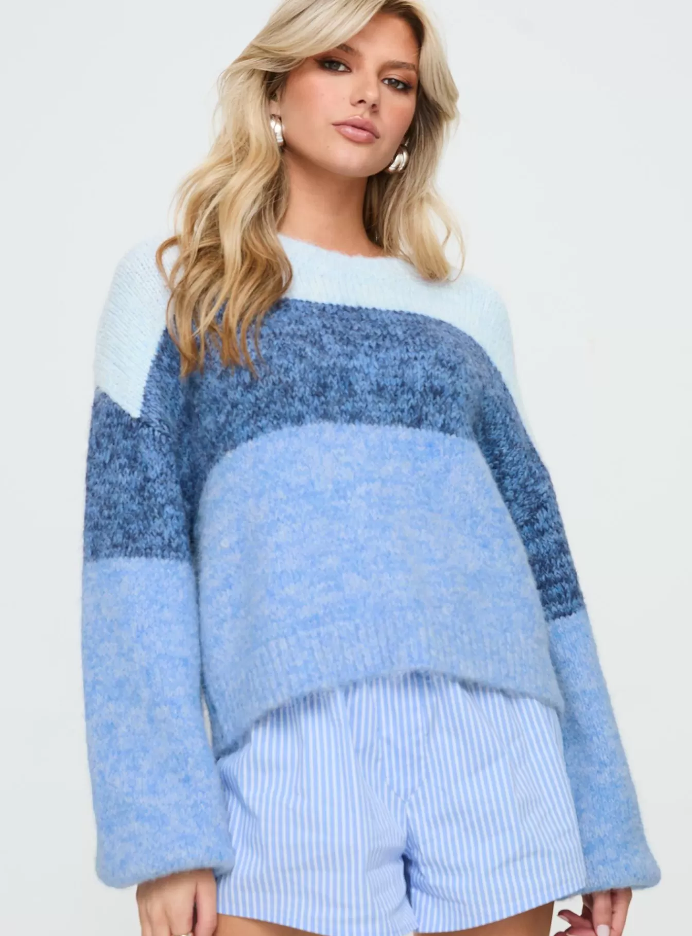 Princess Polly Knitted Sweaters | Janise Sweater Blue Stripe