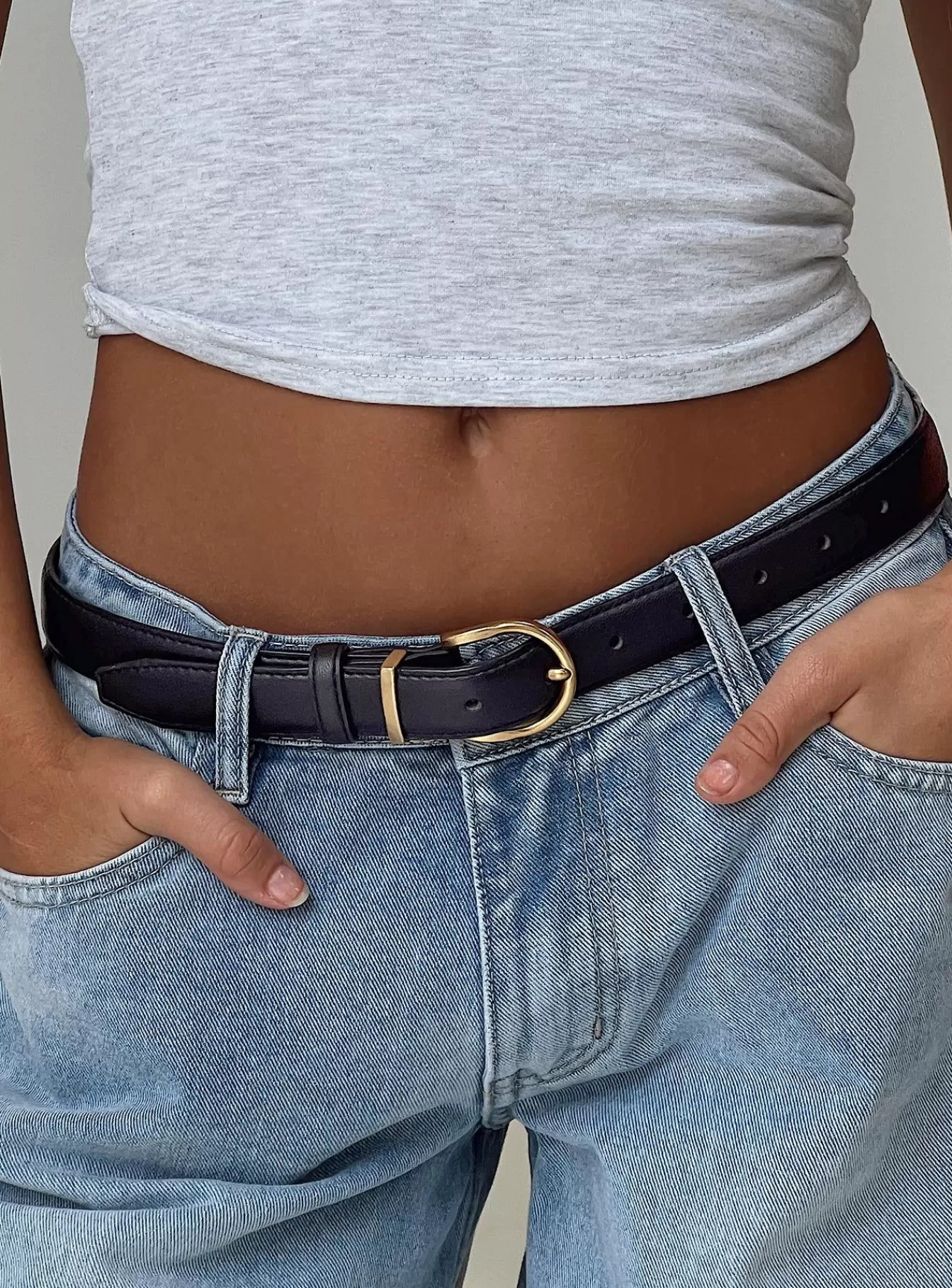 Princess Polly Lower Impact | Jaslynn Belt Black