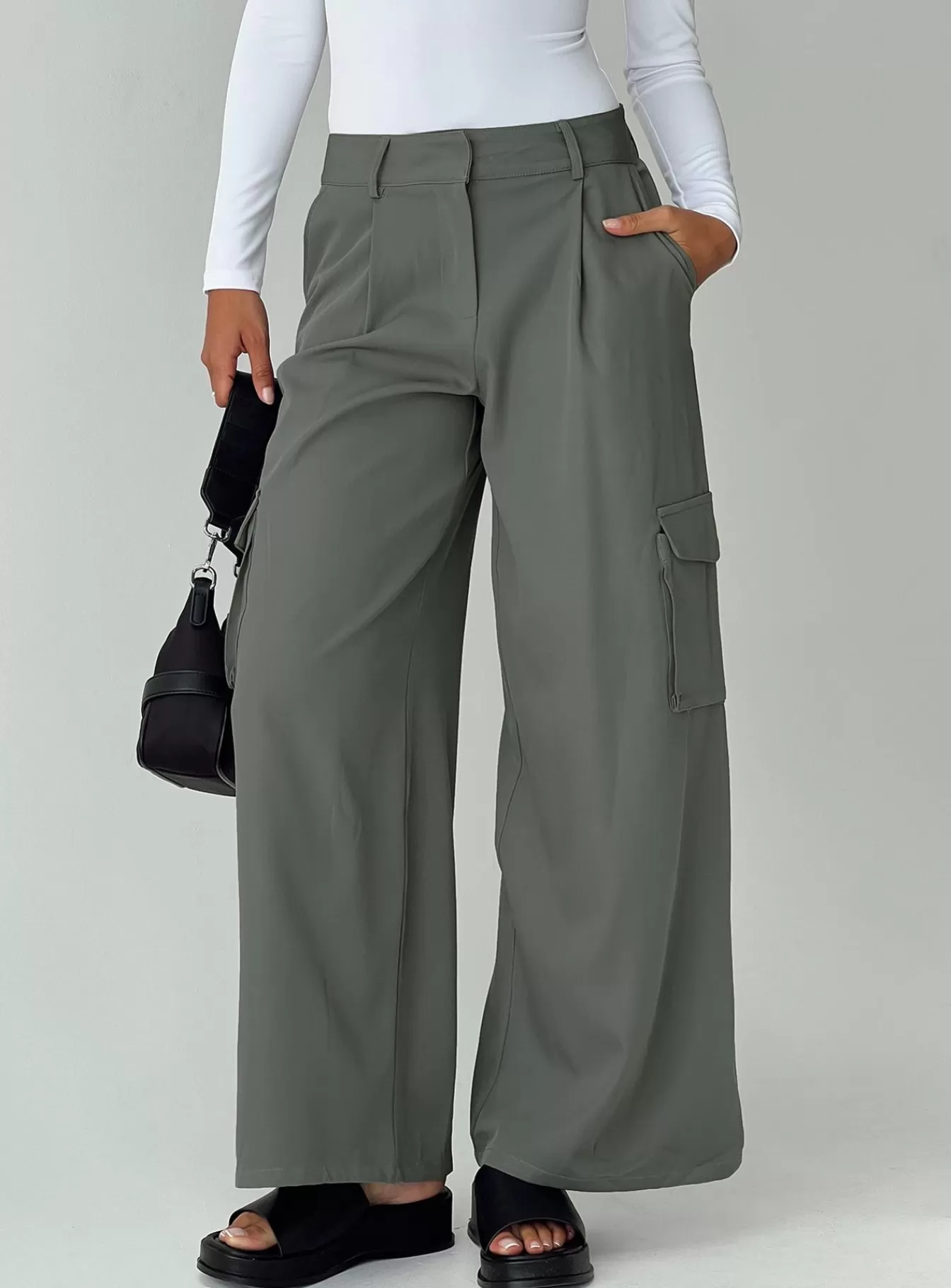 Princess Polly Pants | Jeaney Cargo Pants Slate