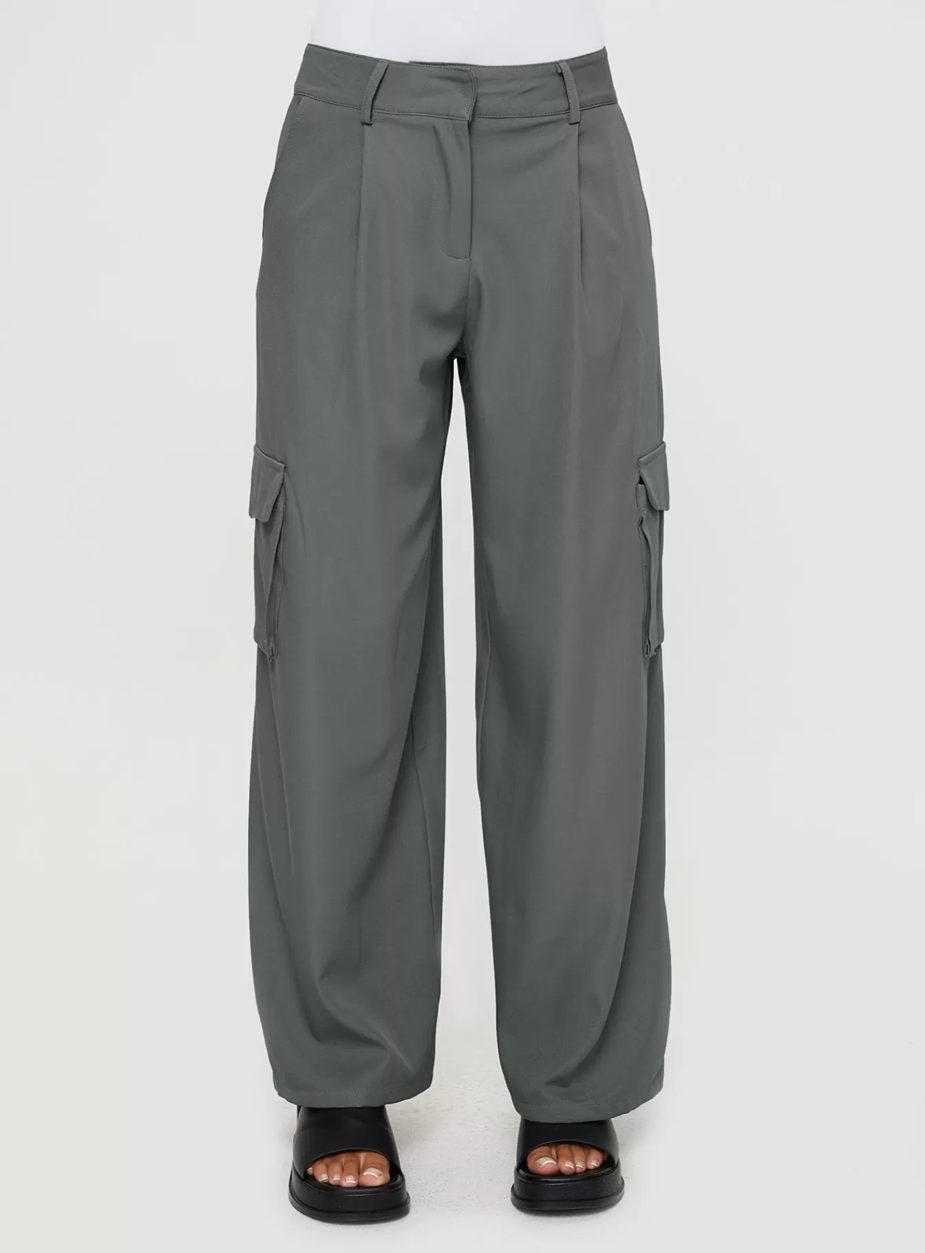 Princess Polly Pants | Jeaney Cargo Pants Slate