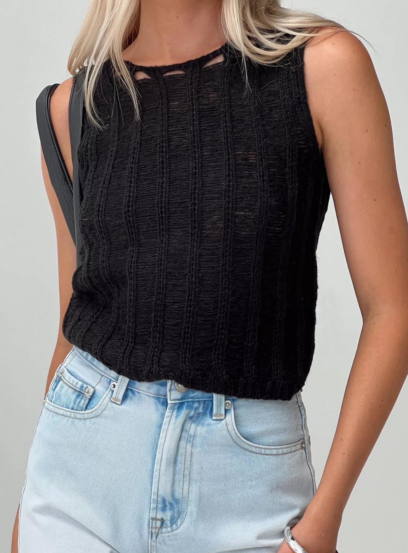Princess Polly Crop Tops | Jella Knit Top Black