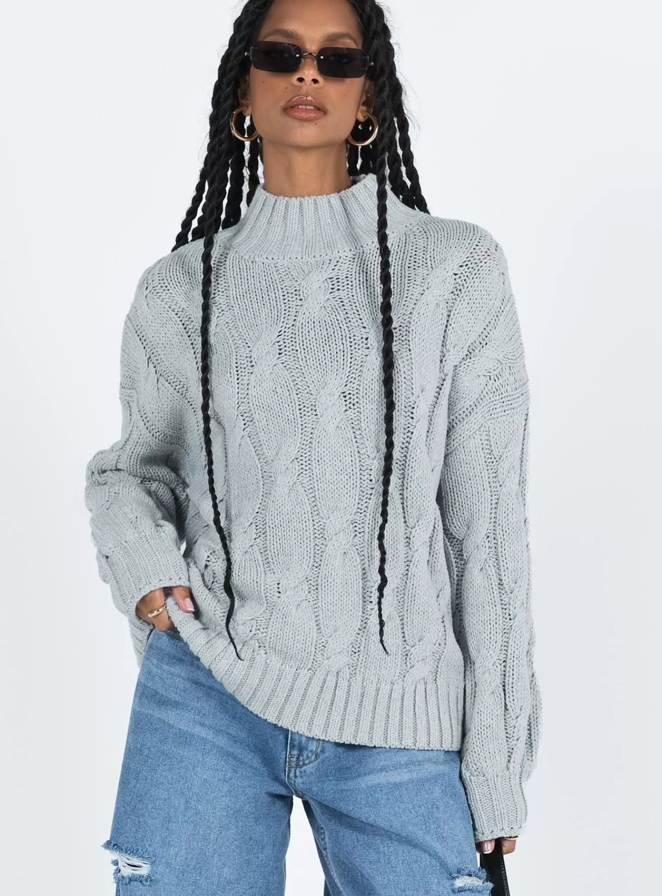 Princess Polly Knitted Sweaters | Jendi Sweater Grey