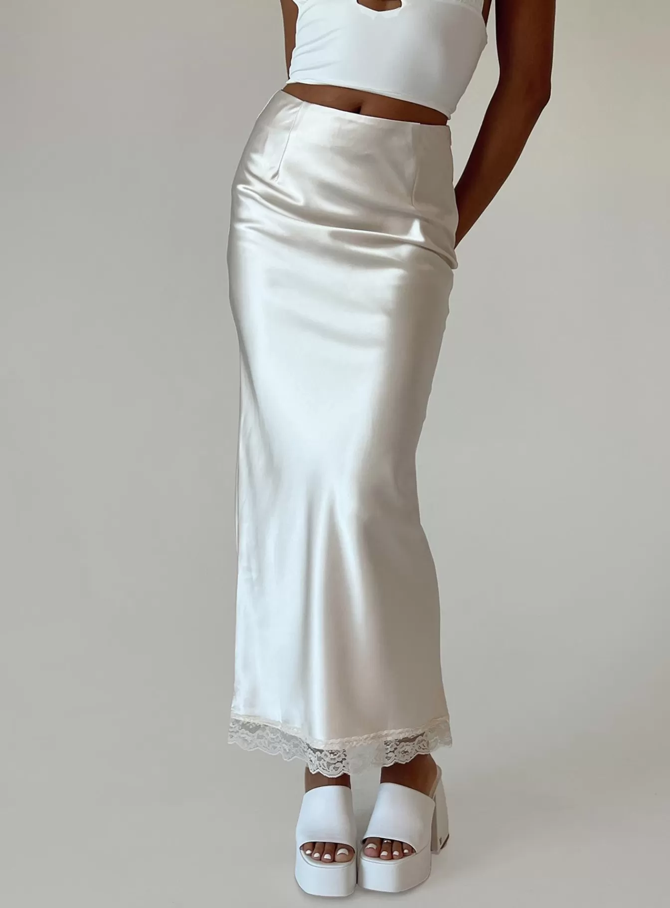 Princess Polly Skirts | Kamden Midi Skirt Cream