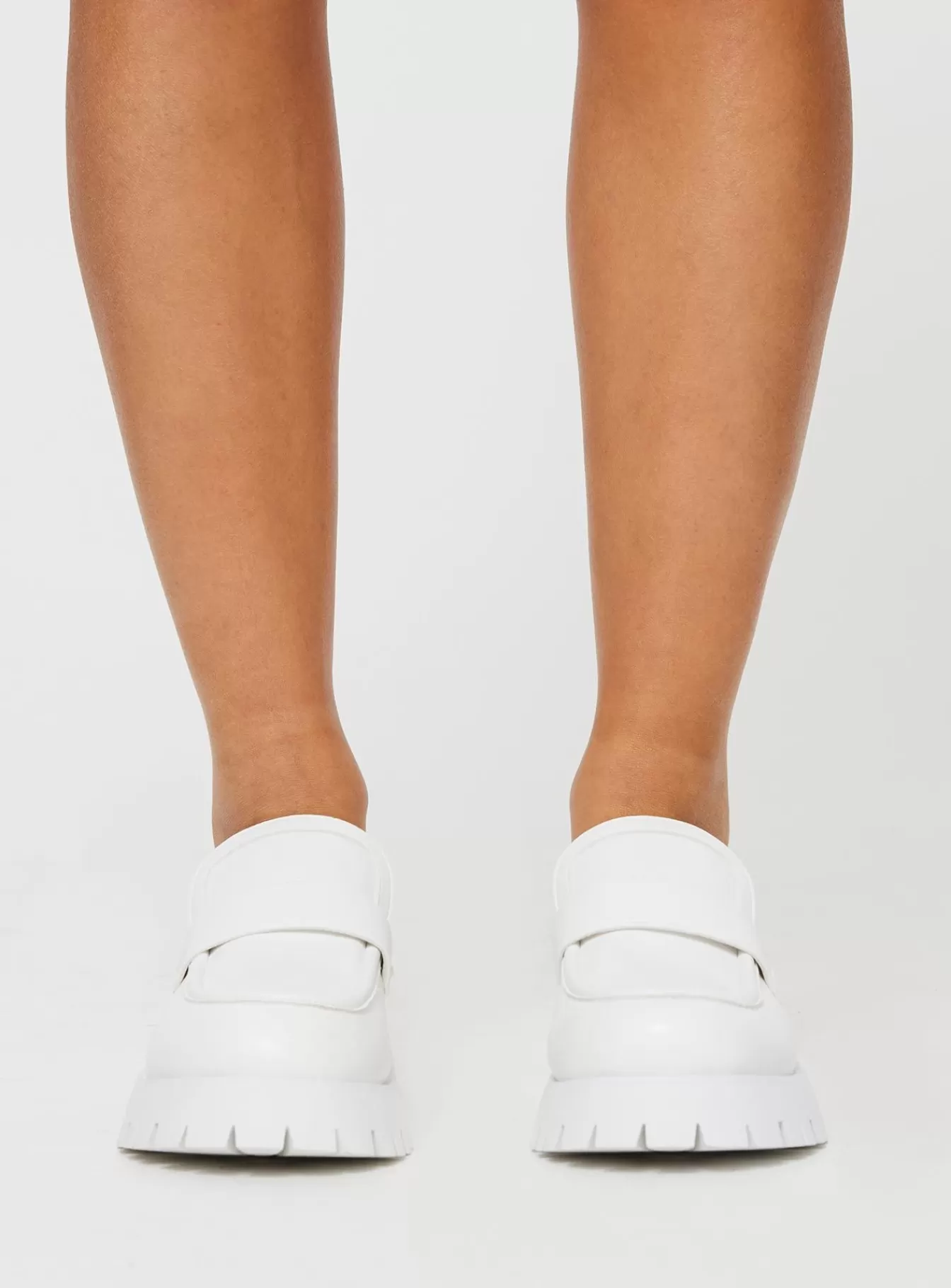 Princess Polly Lower Impact | Kenna Loafers White