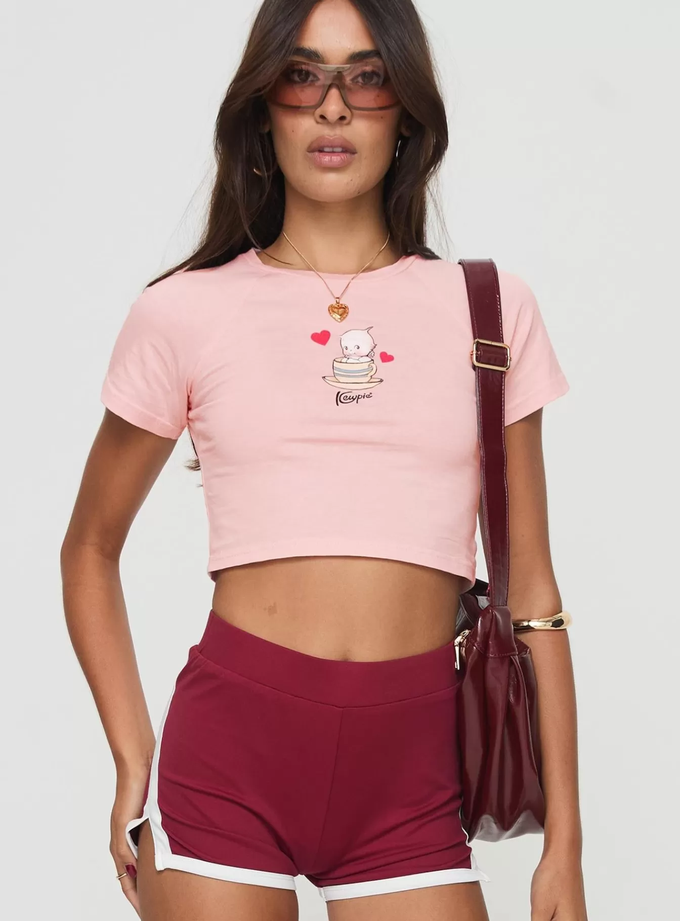 Princess Polly Spring Tops | Kewpie Little Tea Cup Baby Tee Pink