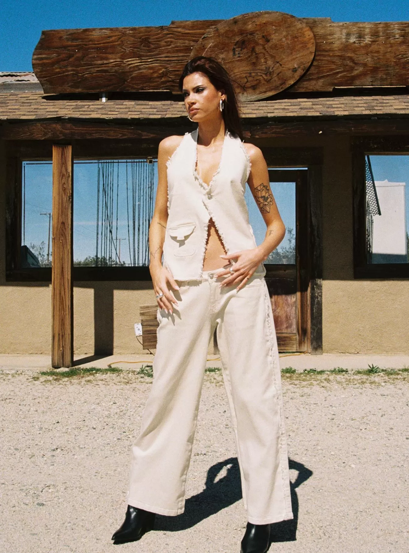 Princess Polly Pants | Kiaan Low Rise Wide Leg Pants Cream