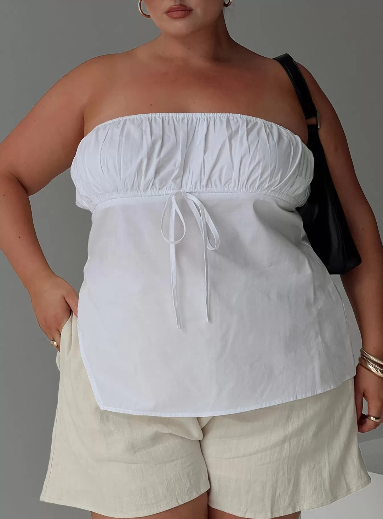 Princess Polly Casual Tops | Kiji Strapless Top Curve White