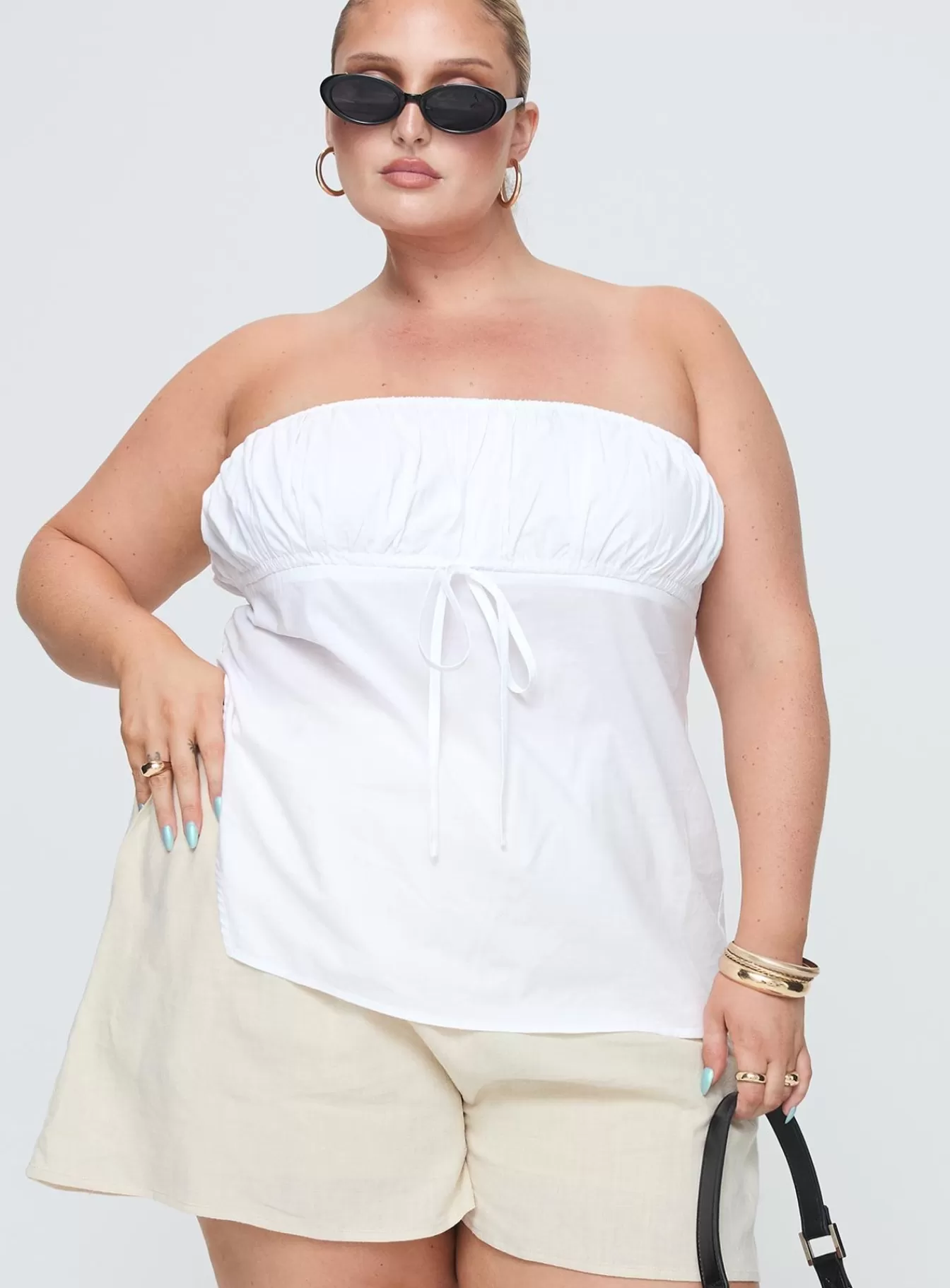 Princess Polly Casual Tops | Kiji Strapless Top Curve White