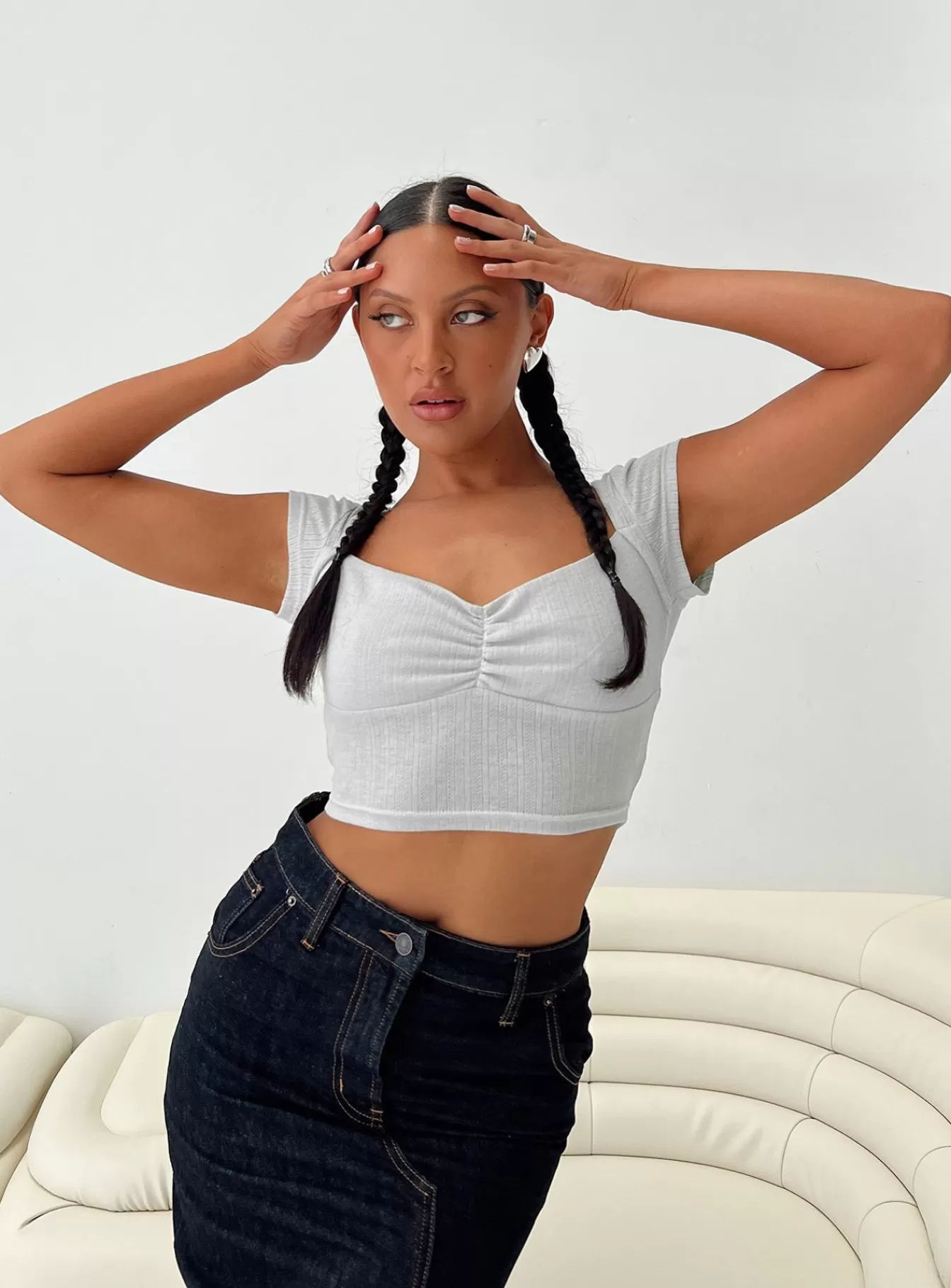 Princess Polly Crop Tops | Kimura Top Grey