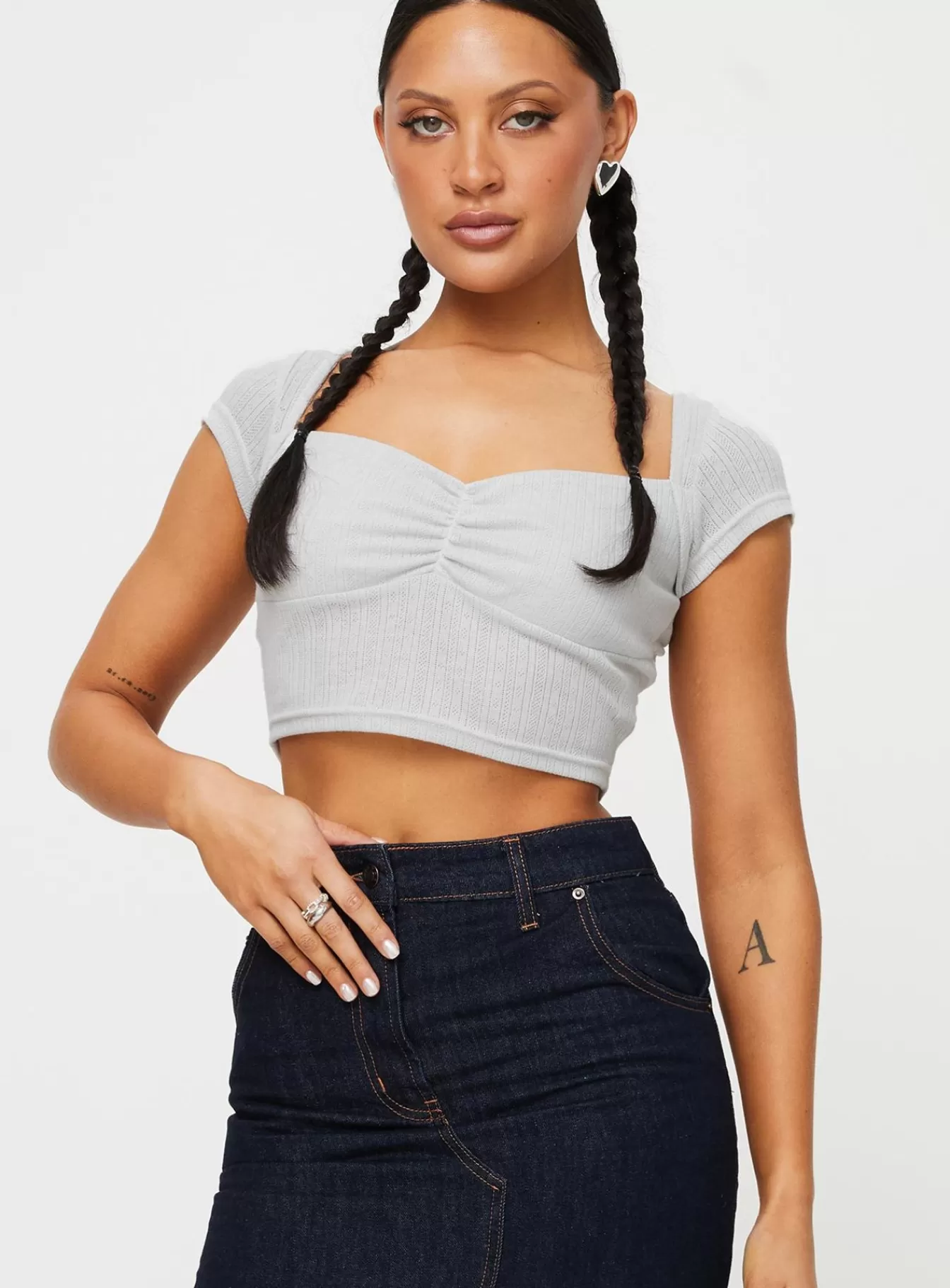 Princess Polly Crop Tops | Kimura Top Grey