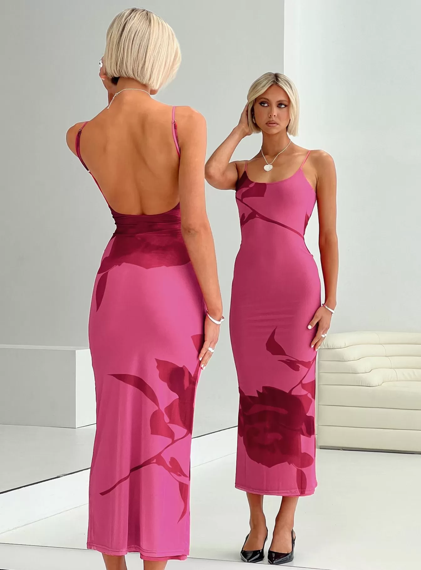 Princess Polly Maxi Dresses | Knox Maxi Dress Hot Pink Floral