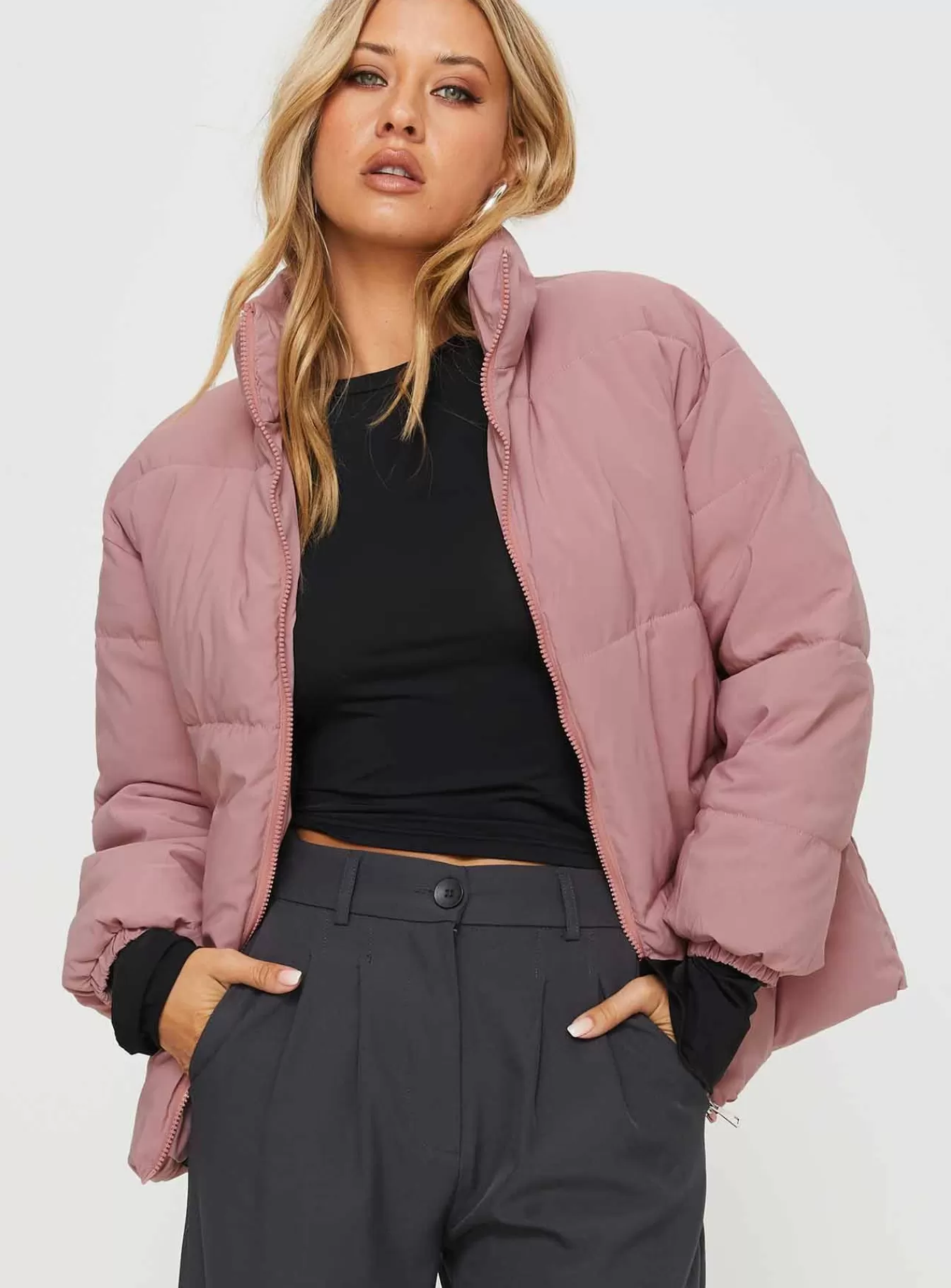 Princess Polly Puffer Jackets | Larz Puffer Jacket Pink